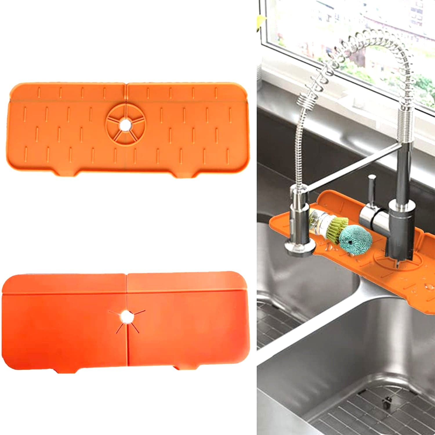 Silicone Faucet Splash Guard Pad for Kitchen & Bathroom Sink (1 Pc / Mix Design & Size) thumbnail 6