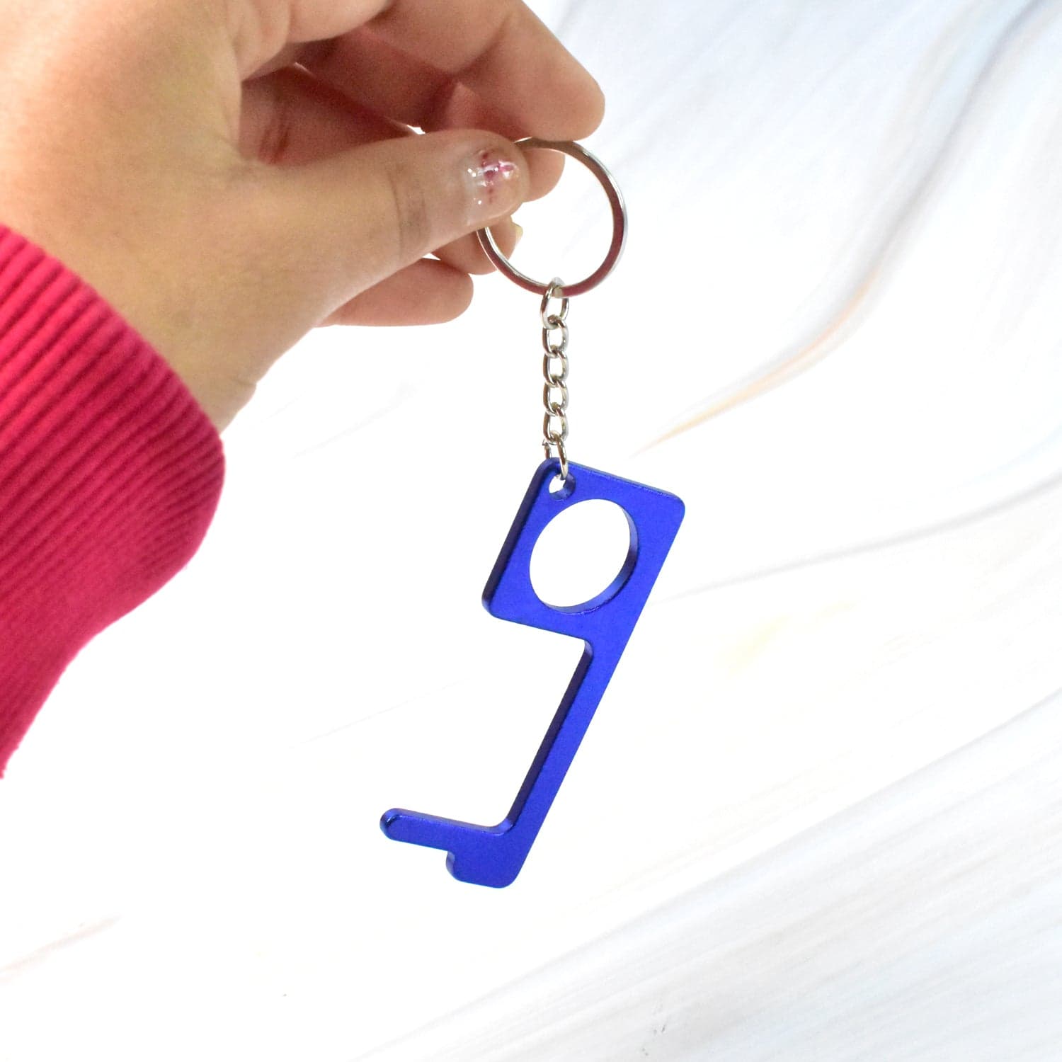Metal Key Shape Keychain, Door Opener Tool (1 Pc) thumbnail 1