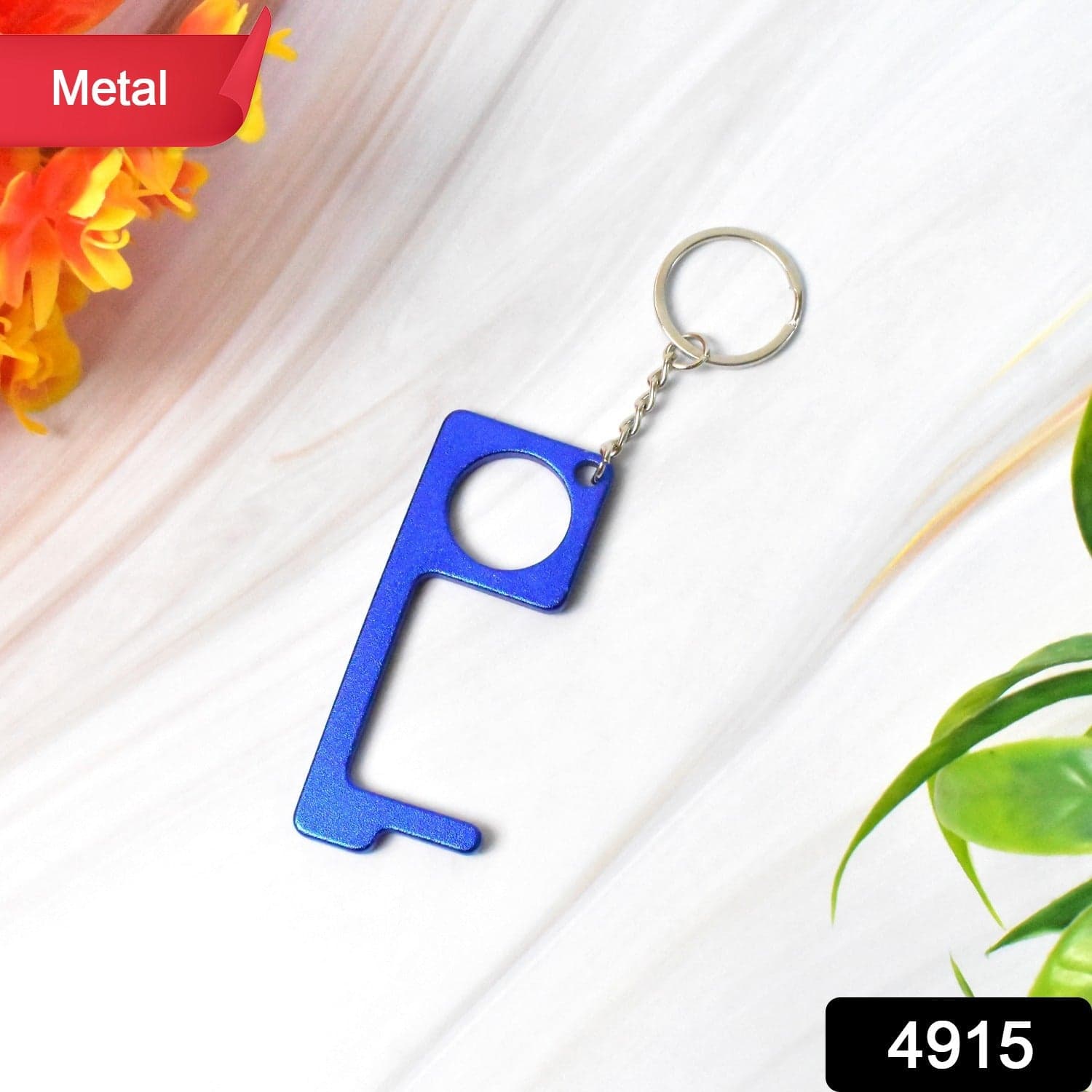 Metal Key Shape Keychain, Door Opener Tool (1 Pc) thumbnail 2