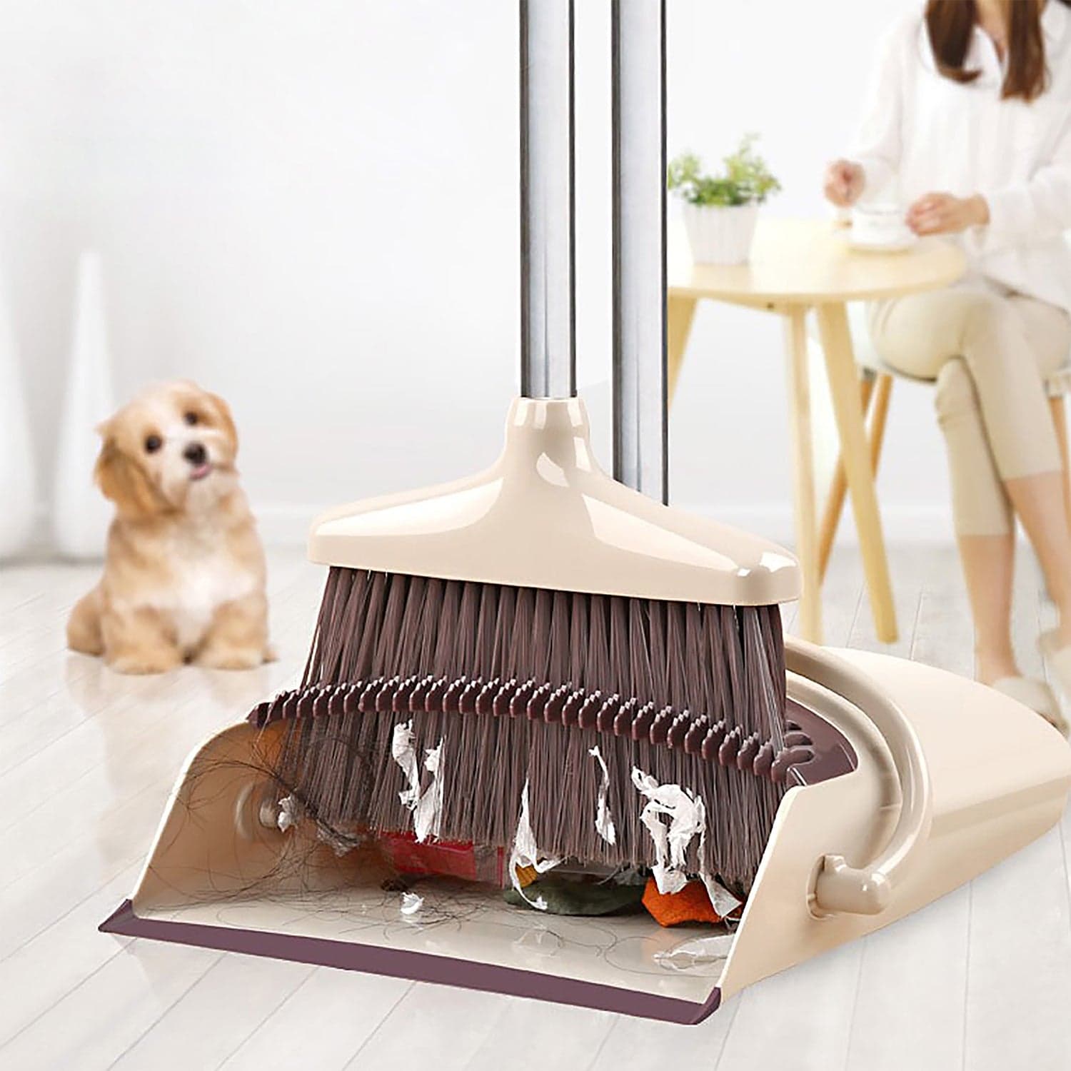 Handle Dustpan and Brush for Sweeping & Cleaning Dust Pan and Broom Handled, Supdi thumbnail 5