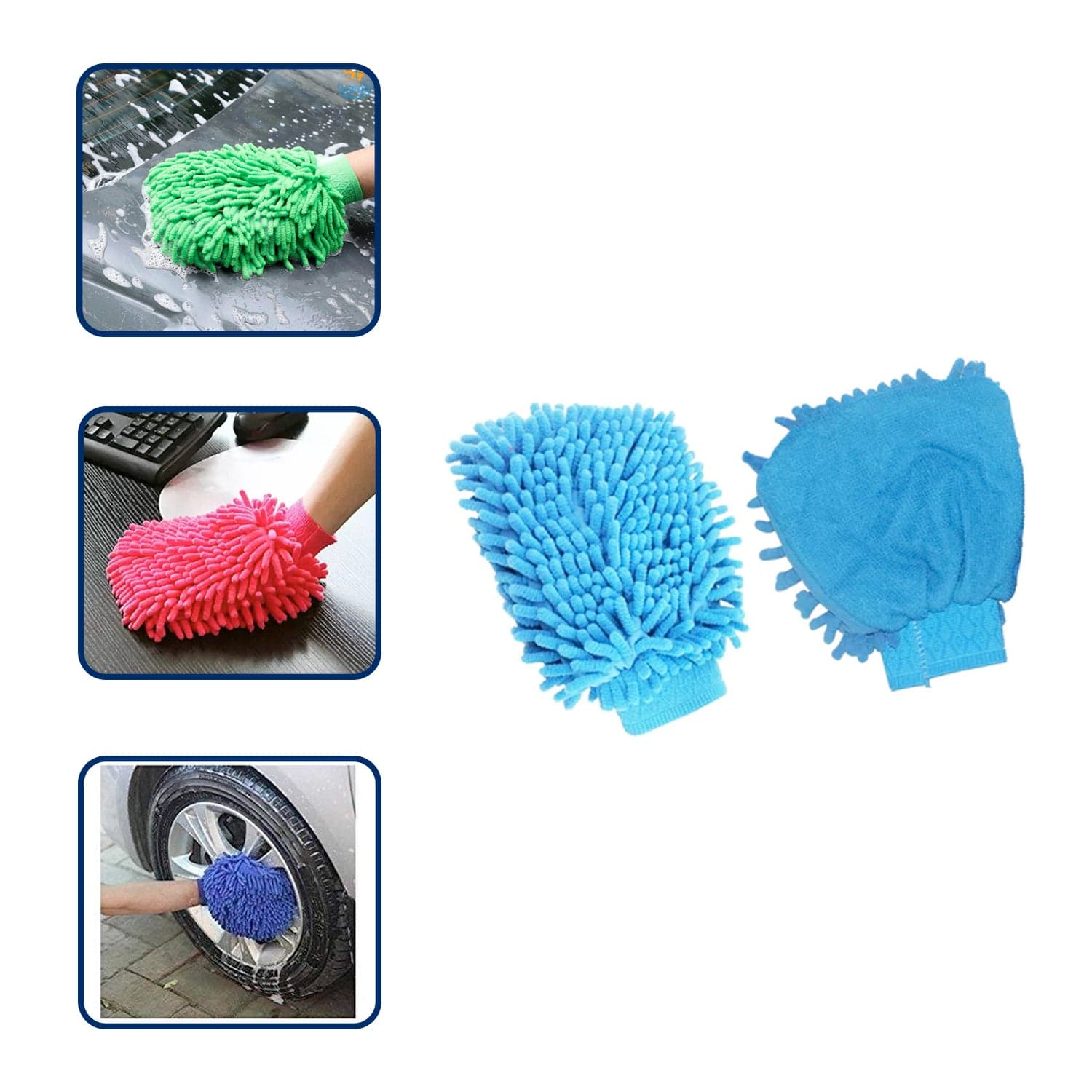 Microfiber Wash and Dust Chenille Mitt Cleaning Gloves thumbnail 3