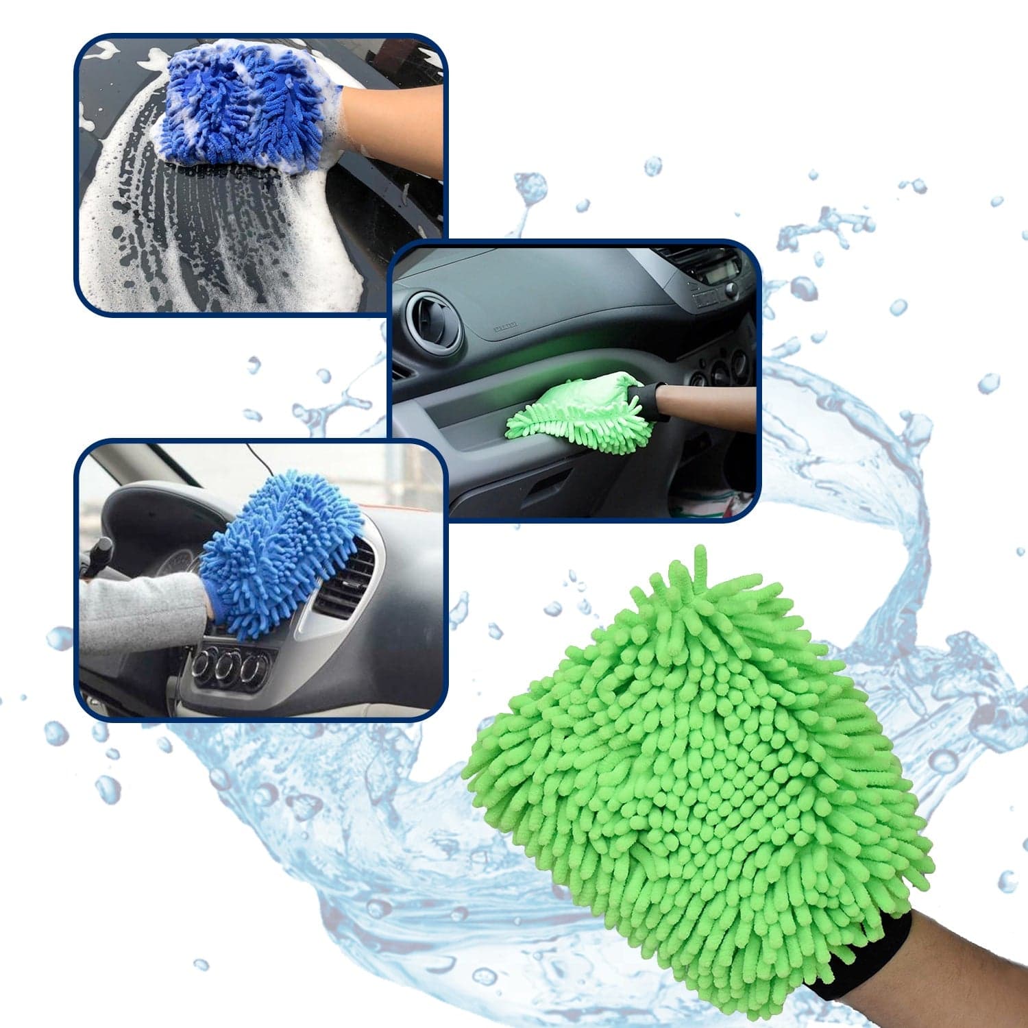 Microfiber Wash and Dust Chenille Mitt Cleaning Gloves thumbnail 4