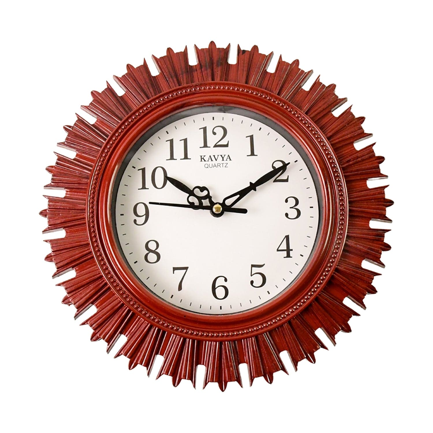 Wooden Look Round Wall Clock - Battery Operated, Easy-To-Read, Plastic Design For Home/Office thumbnail 5