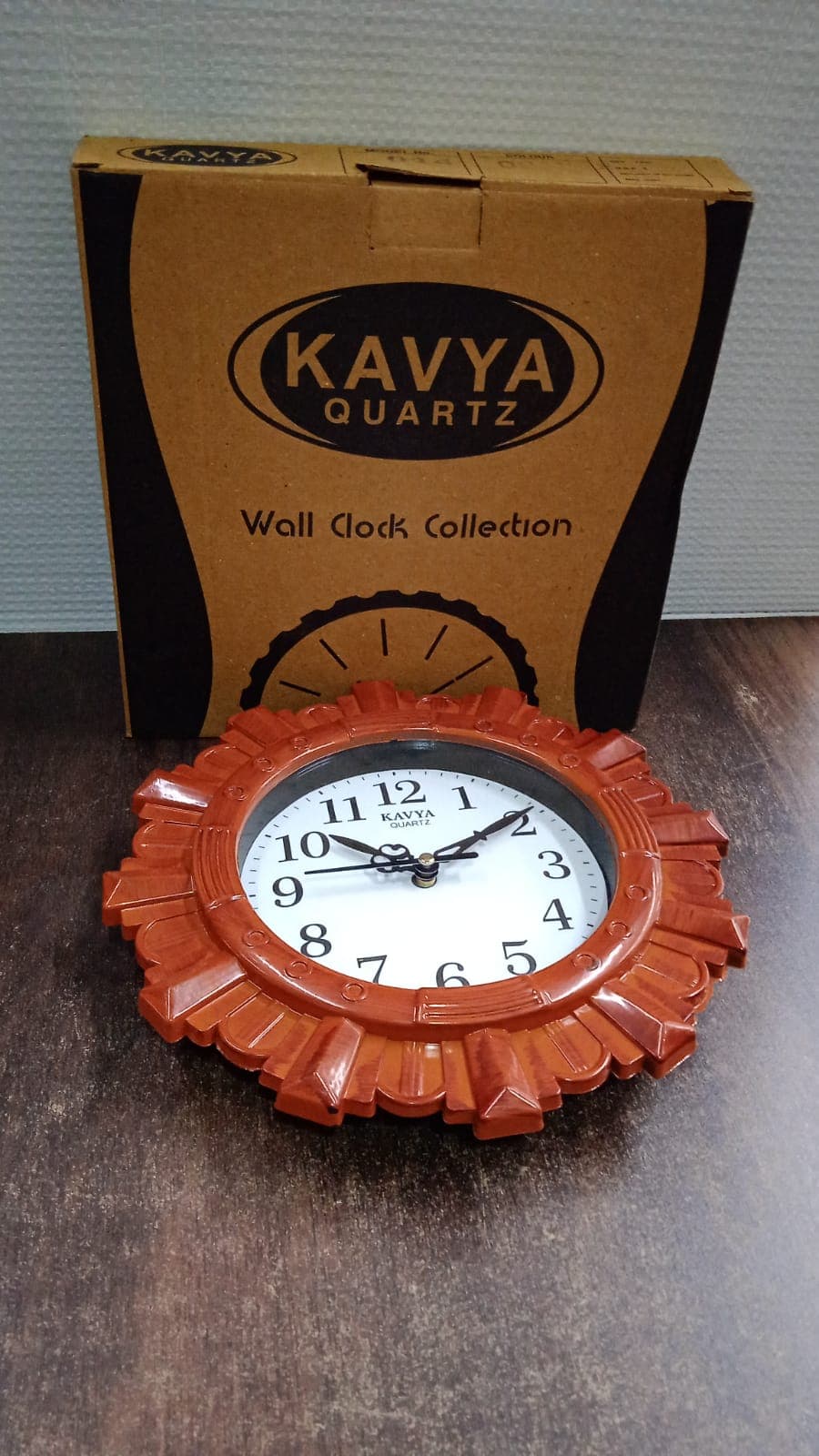 Wooden Look Round Wall Clock - Battery Operated, Easy-To-Read, Plastic Design For Home/Office thumbnail 8