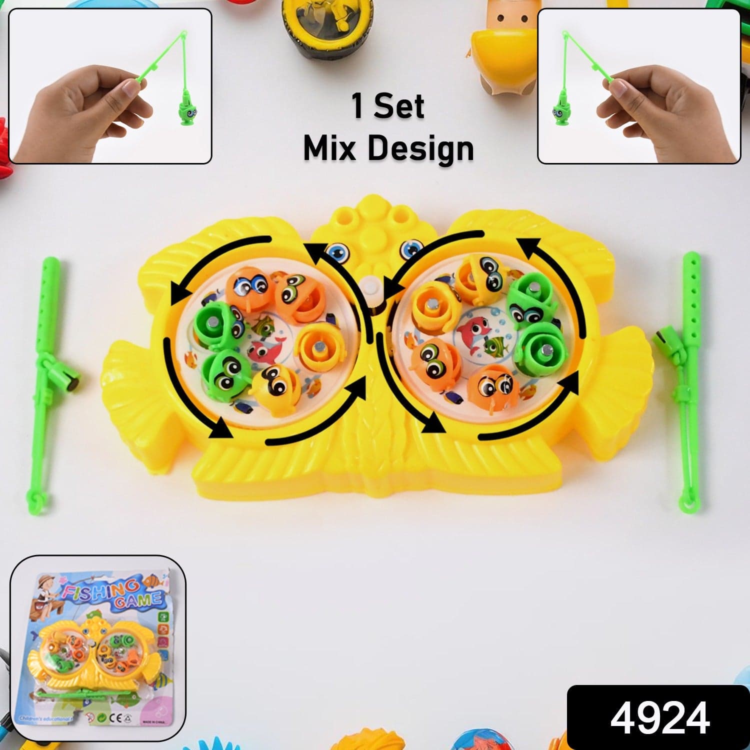 Fishing Game for Kids, Include 12 Pieces Fishes and 2 Fishing Rod, (1 Set) thumbnail 2