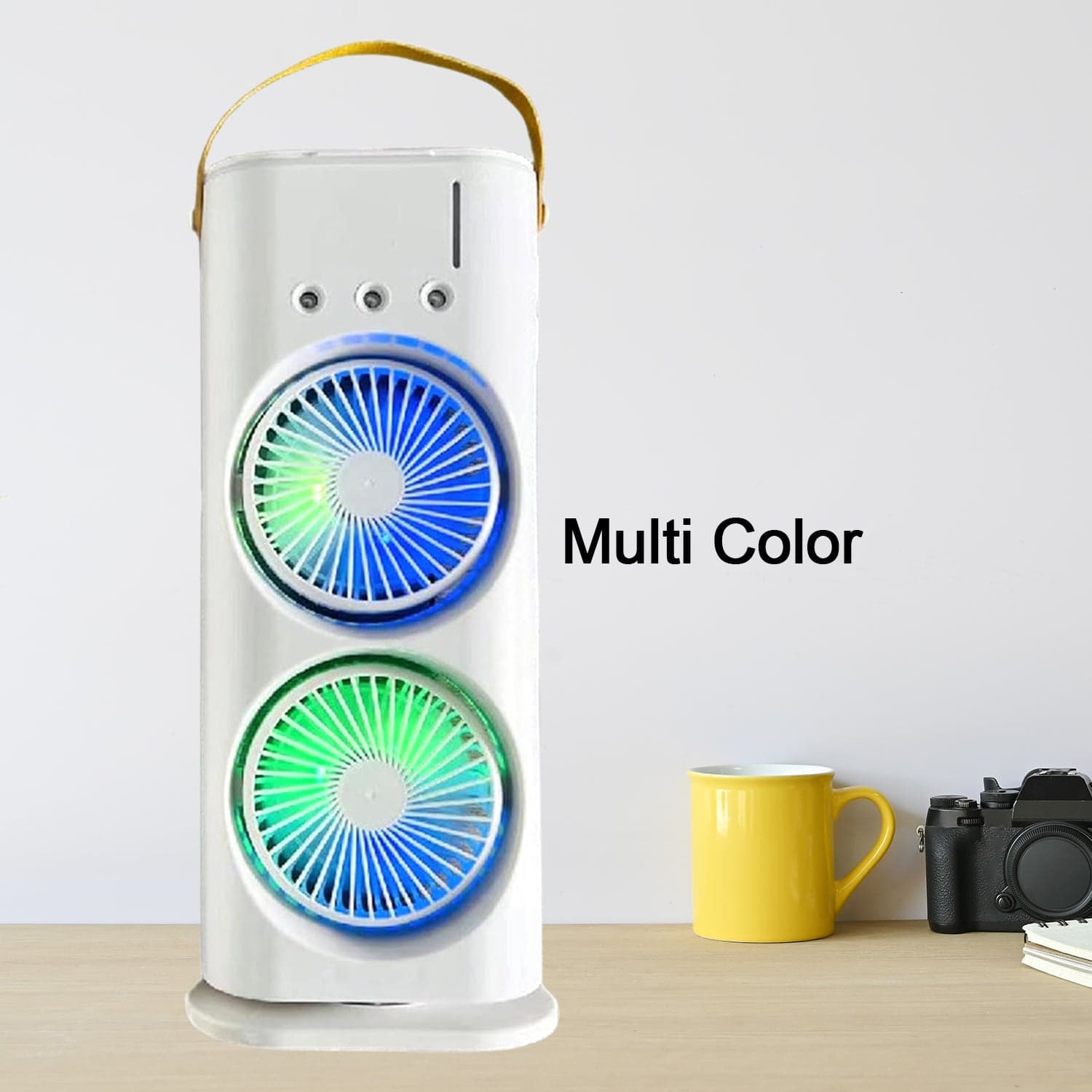 Electric Fan Desktop Double-Head Powerful Air Cooler (1 Pc / With Remote / Plug and Play) thumbnail 7