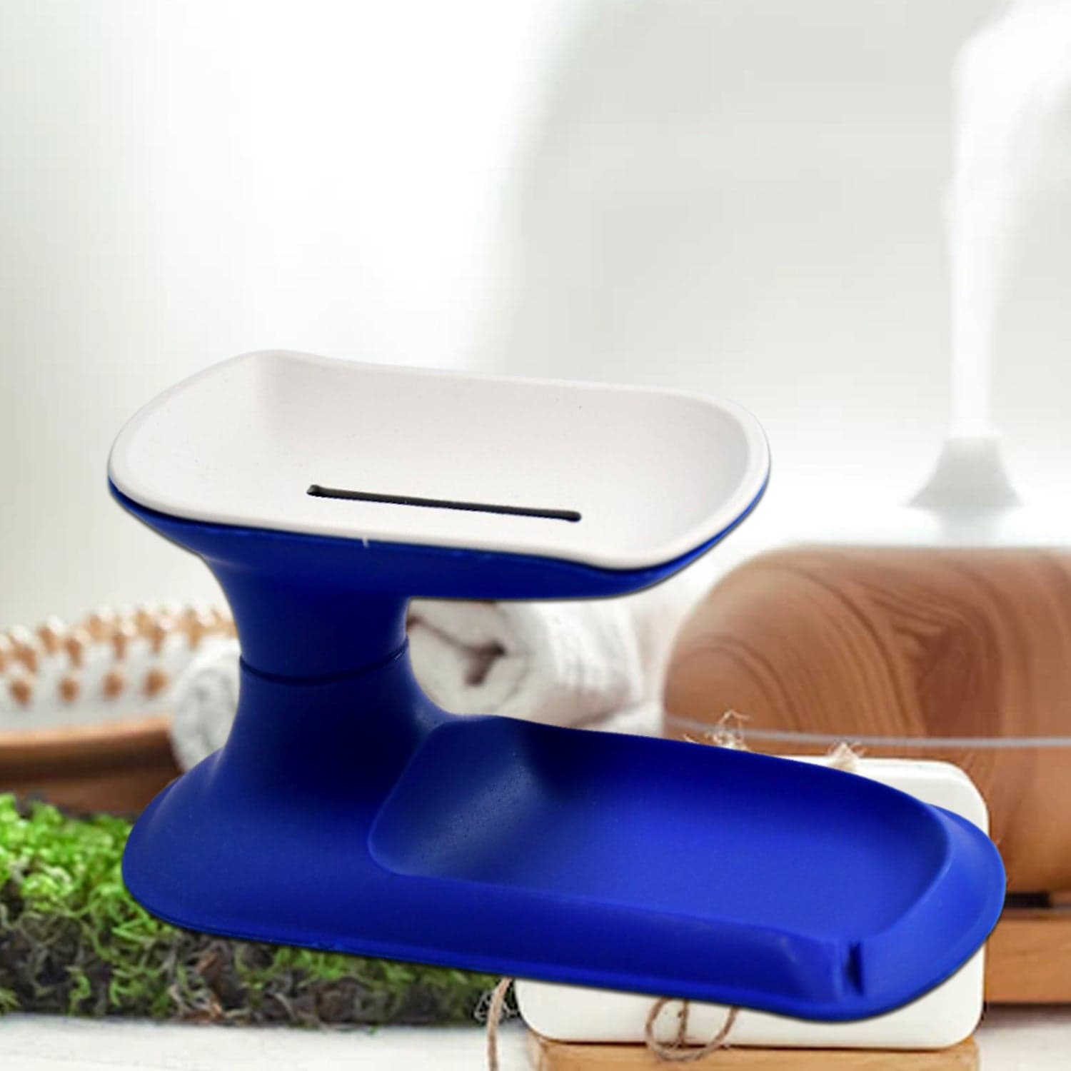 Plastic Double Layer Soap Dish Holder| Decorative Storage Holder Box For Bathroom thumbnail 7