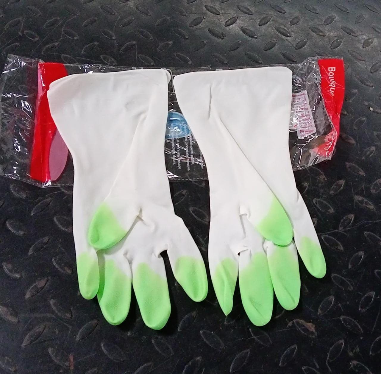 Reusable Rubber Latex PVC Flock lined Elbow Length Hand Gloves cleaning gloves thumbnail 1