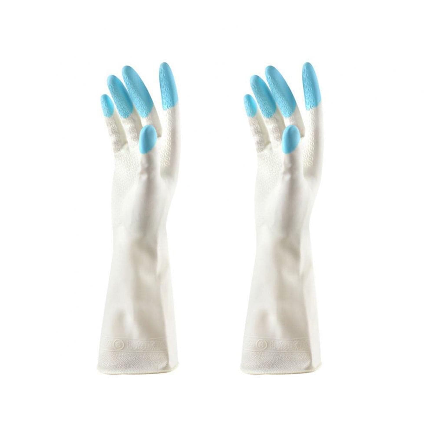 Reusable Rubber Latex PVC Flock lined Elbow Length Hand Gloves cleaning gloves thumbnail 8