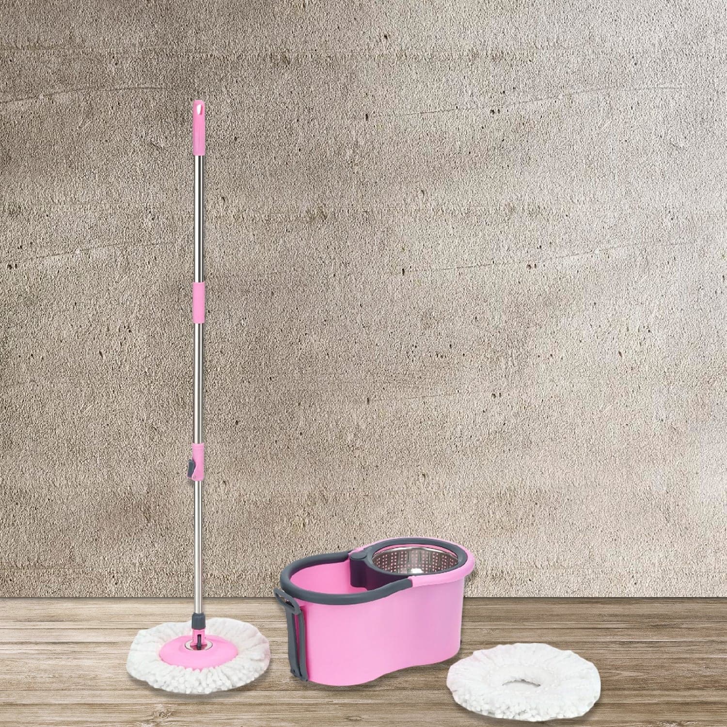 Quick Spin Mop With Steel Spin, Bucket Floor Cleaning, Easy Wheels & Big Bucket, Floor Cleaning Mop With Bucket ID-4942 thumbnail 1