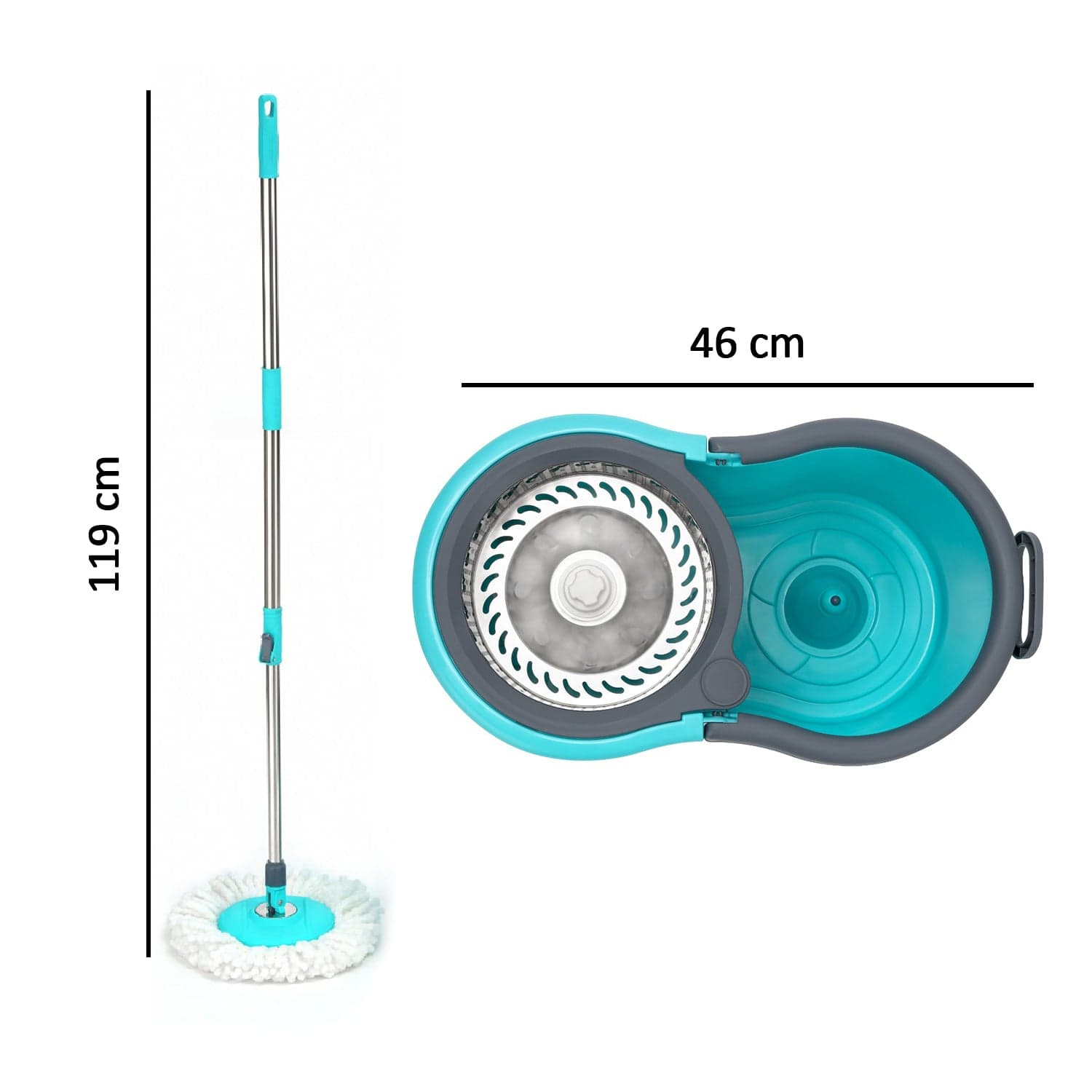 Quick Spin Mop With Steel Spin, Bucket Floor Cleaning, Easy Wheels & Big Bucket, Floor Cleaning Mop With Bucket ID-4942 thumbnail 5
