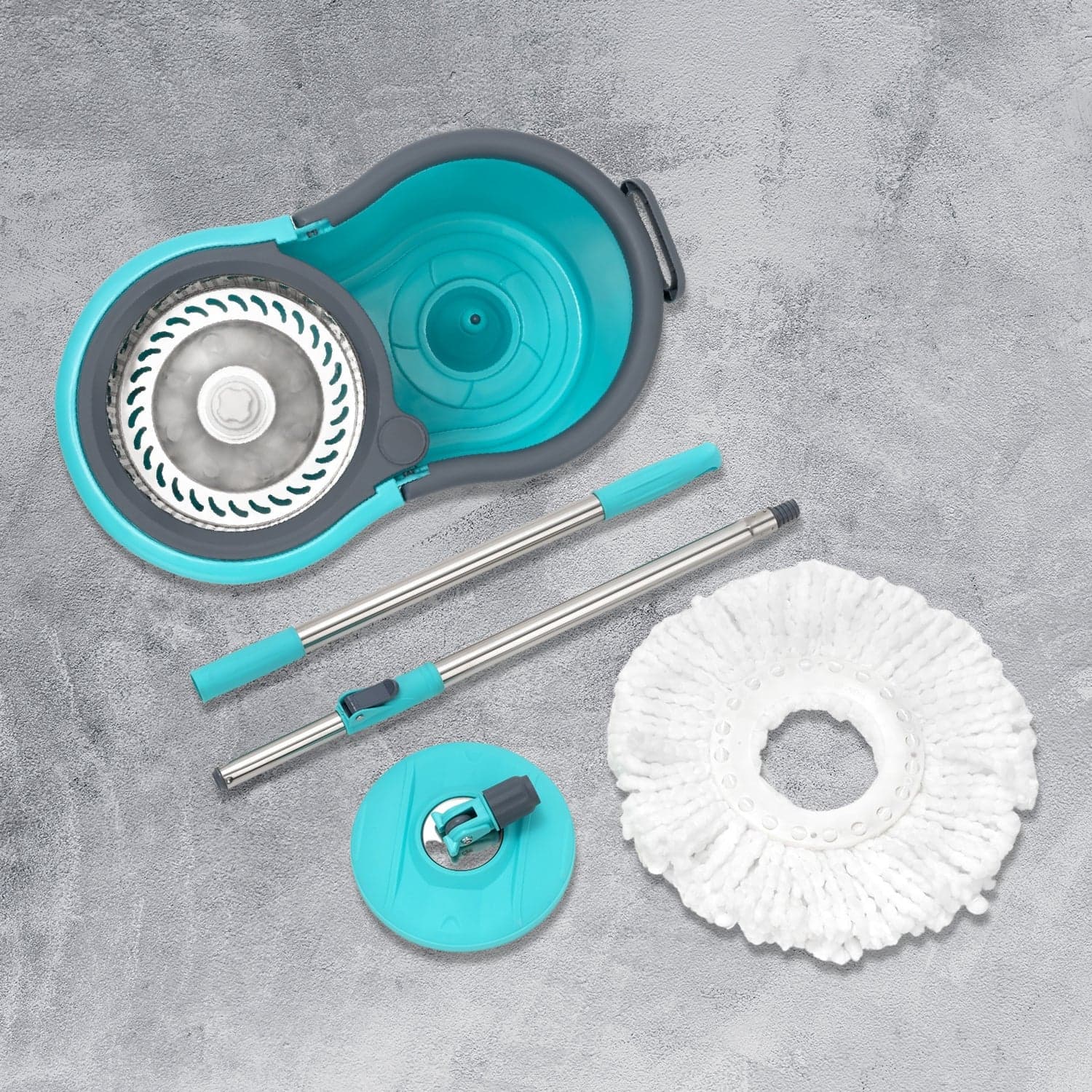 Quick Spin Mop With Steel Spin, Bucket Floor Cleaning, Easy Wheels & Big Bucket, Floor Cleaning Mop With Bucket ID-4942 thumbnail 7