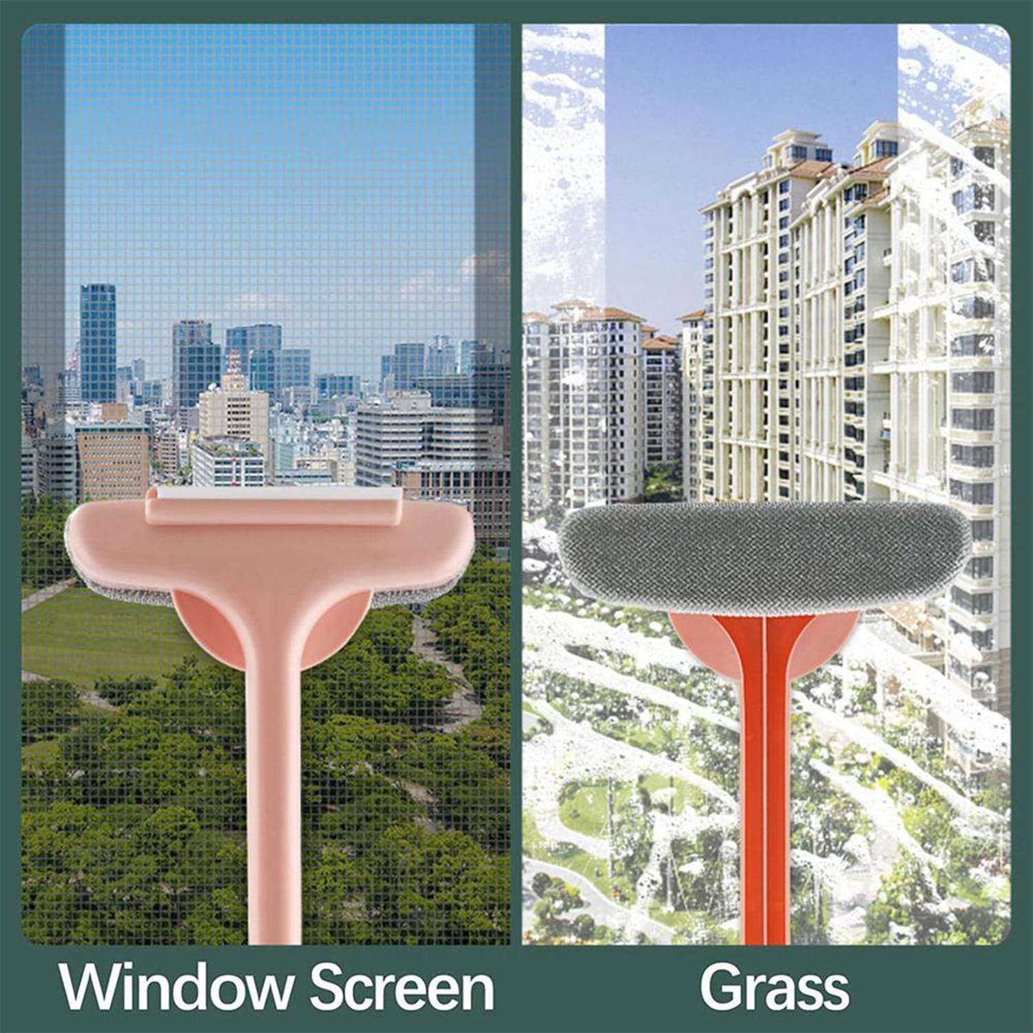 Brush 2 In 1 Mesh Cleaning Brush & Wiper With Extended Handle Window Cleaning Brush Net Cleaner thumbnail 8