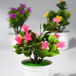Flower Pot Artificial Decoration Plant | Natural Look & Plastic Material For Home 