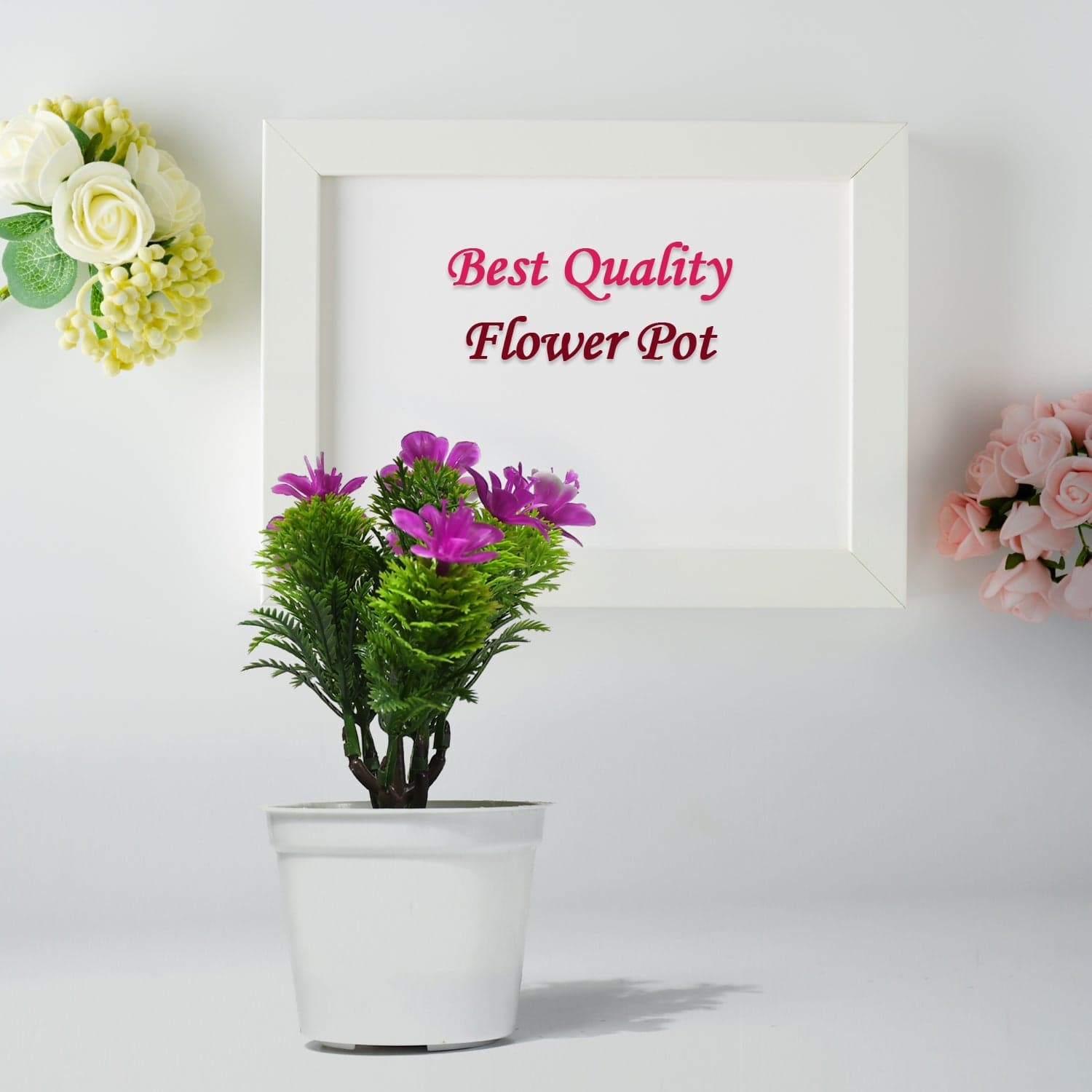 Flower Pot Artificial Decoration Plant | Natural Look & Plastic Material For Home  thumbnail 6