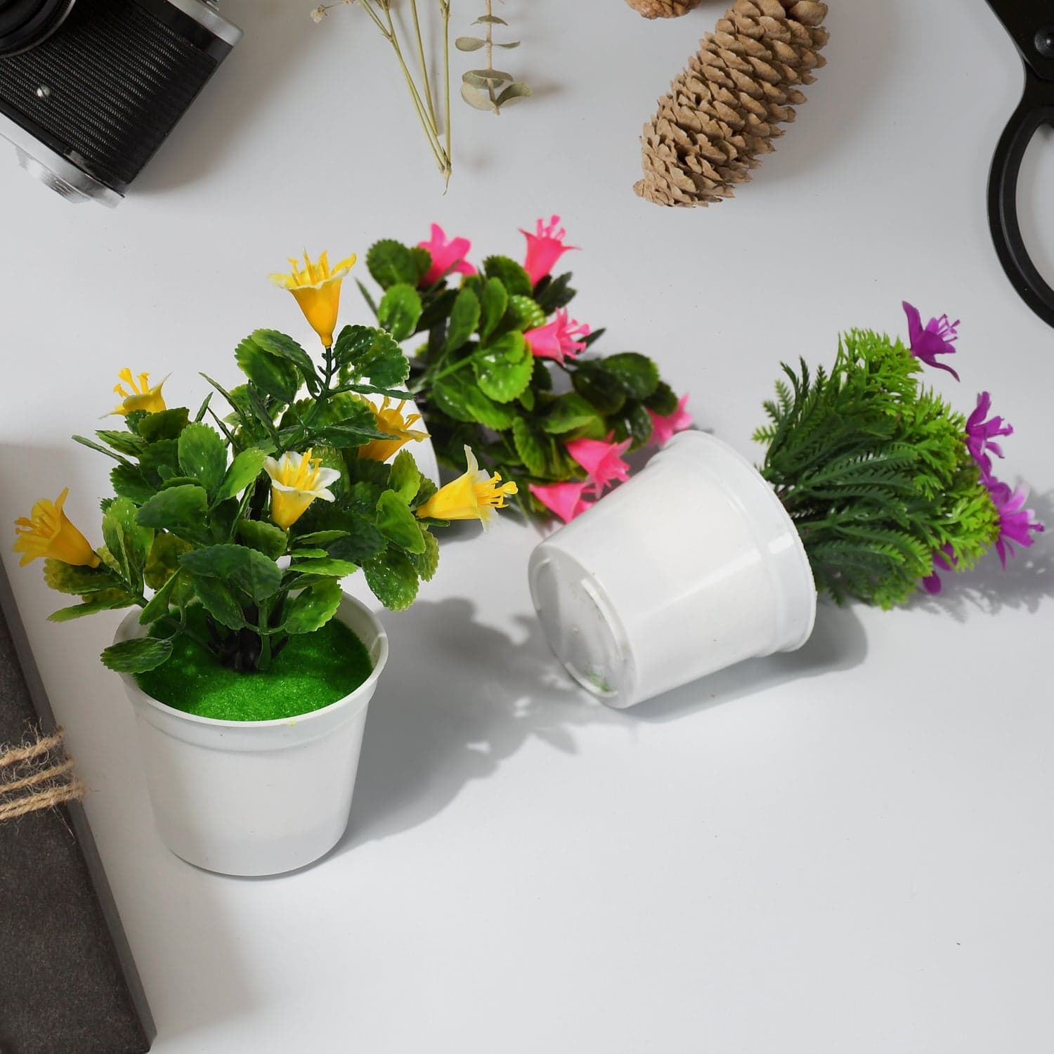 Flower Pot Artificial Decoration Plant | Natural Look & Plastic Material For Home  thumbnail 8