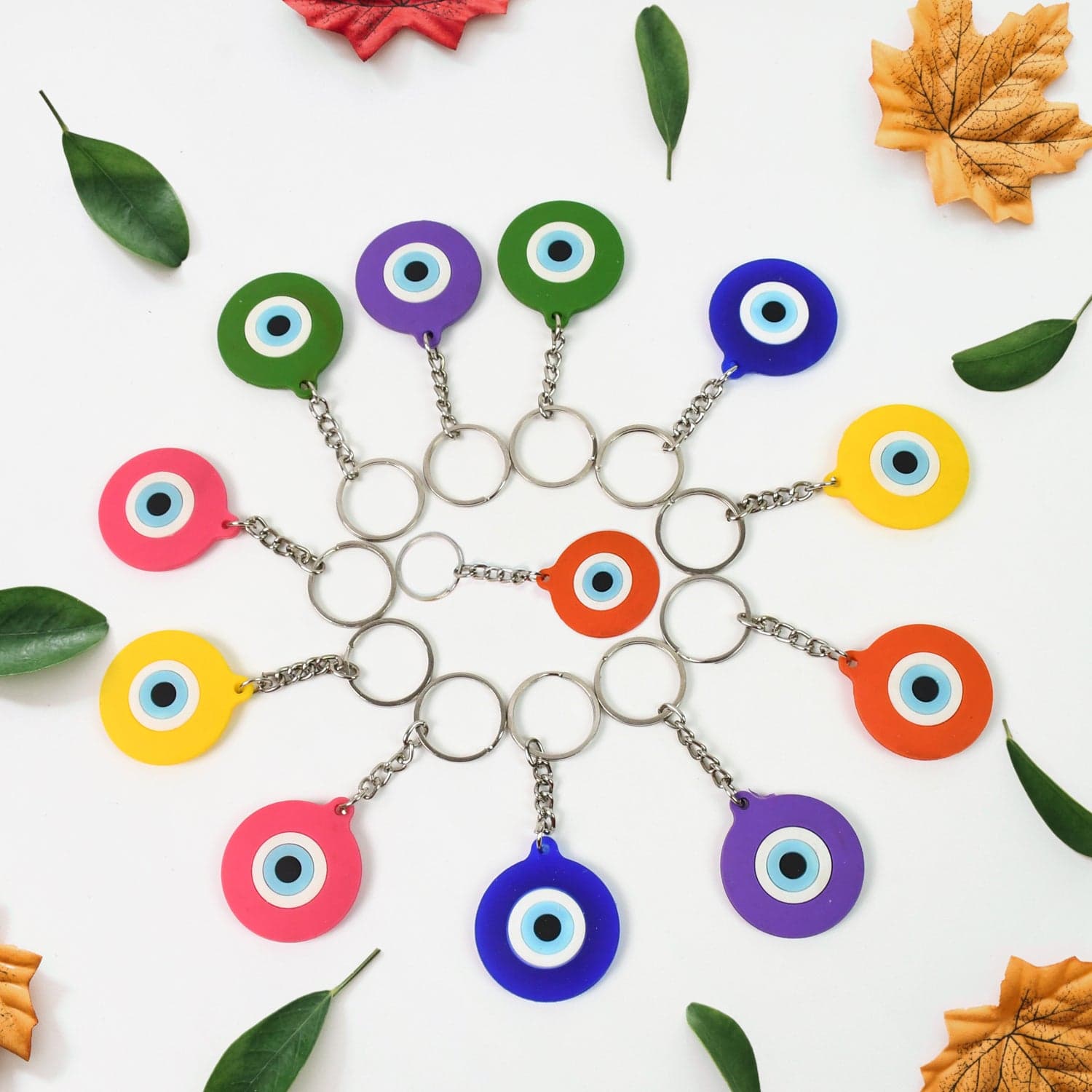Evil Eye Rubber / Silicone Keychain (12 Pcs Set / Mix Color) thumbnail 1