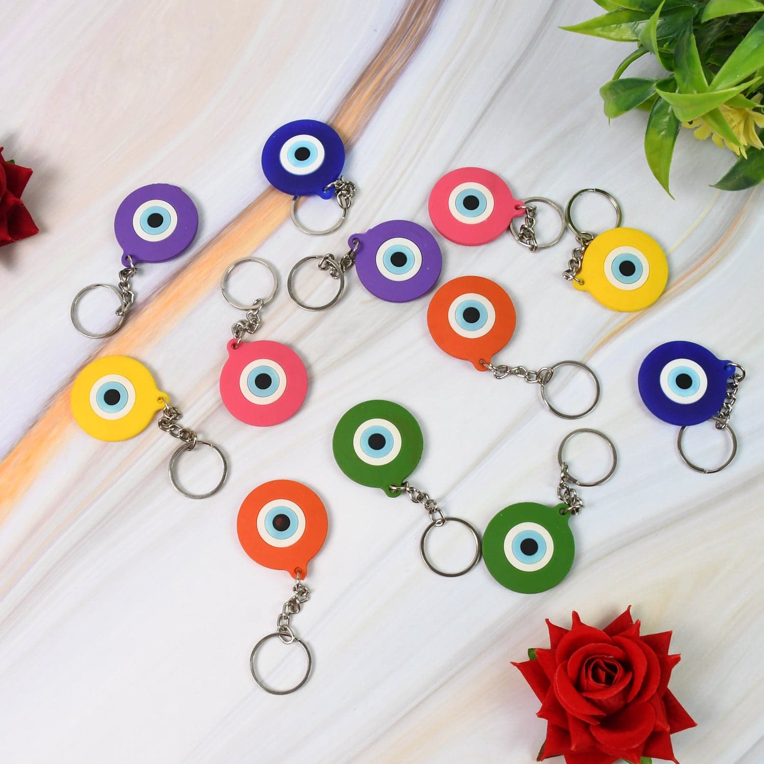 Evil Eye Rubber / Silicone Keychain (12 Pcs Set / Mix Color) thumbnail 4