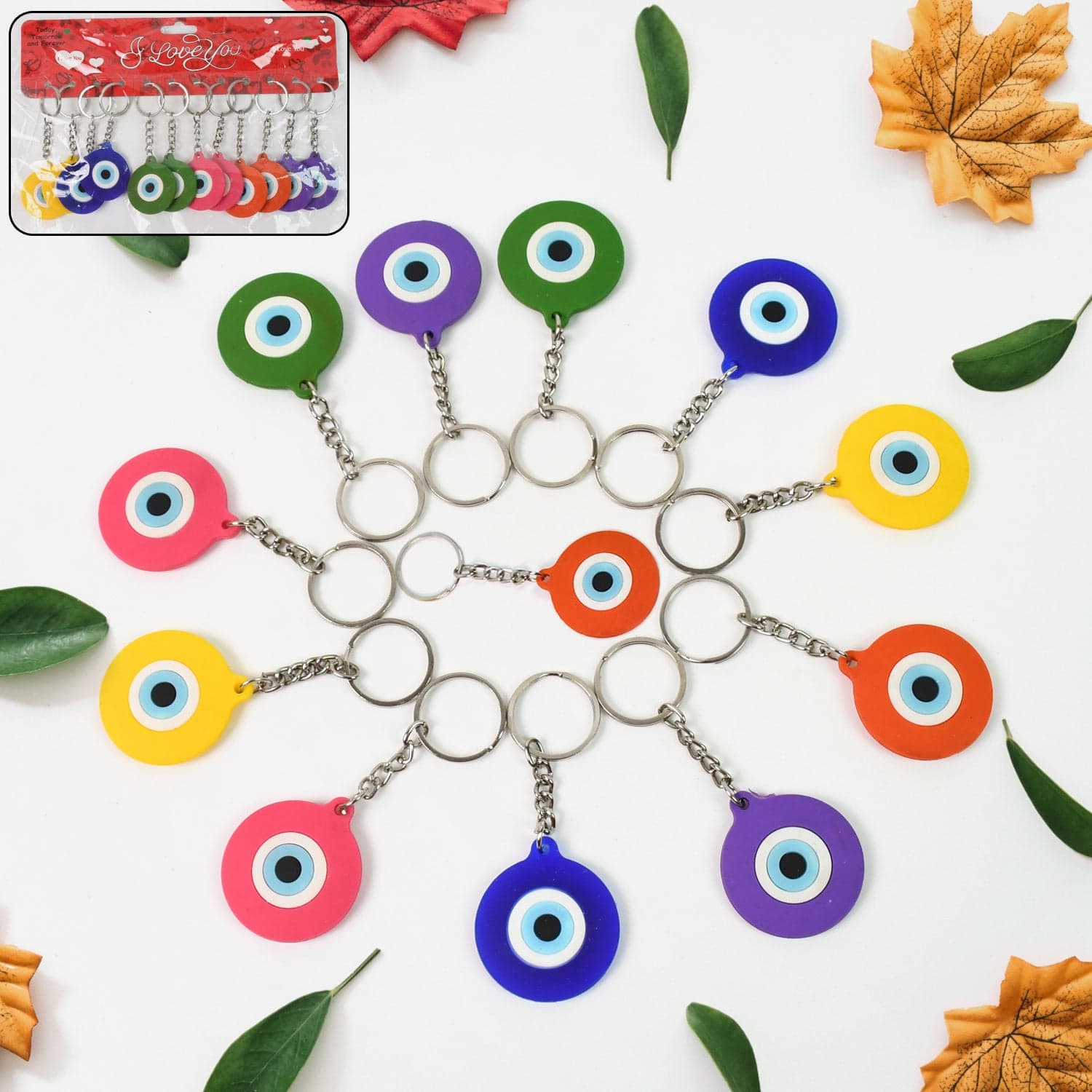 Evil Eye Rubber / Silicone Keychain (12 Pcs Set / Mix Color) thumbnail 6