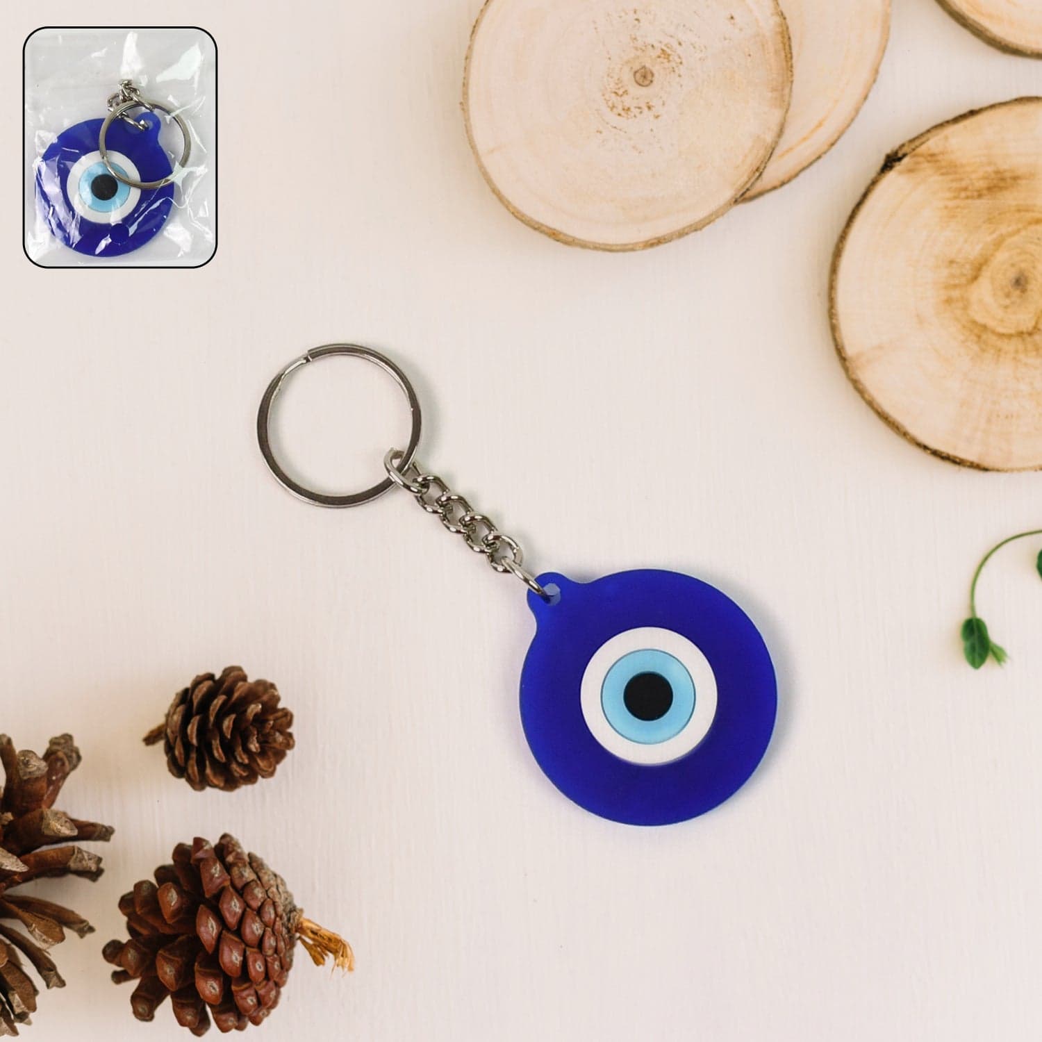 Evil Eye Rubber / Silicone Keychain (1 Pc / Blue Color) thumbnail 1