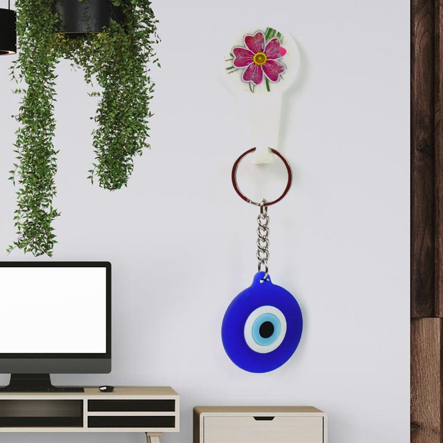 Evil Eye Rubber / Silicone Keychain (1 Pc / Blue Color) thumbnail 3