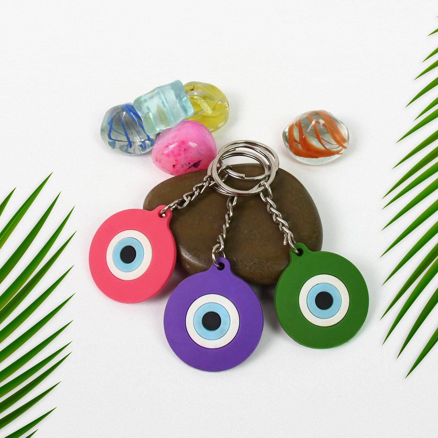 Evil Eye Rubber / Silicone Keychain (1 Pc / Mix Color) thumbnail 3