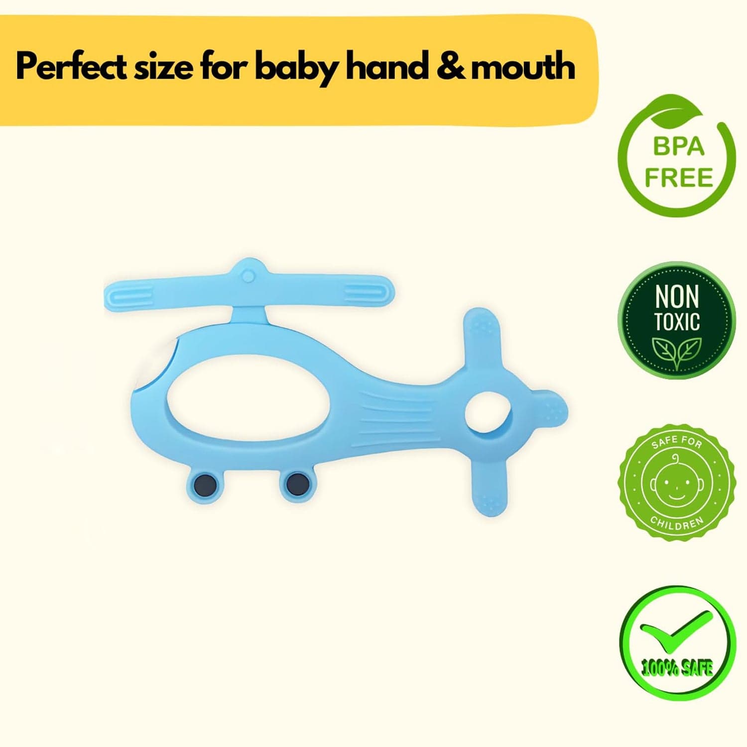Silicone Helicopter Shape Teether for Baby (1 Pc / Mix Color) thumbnail 6