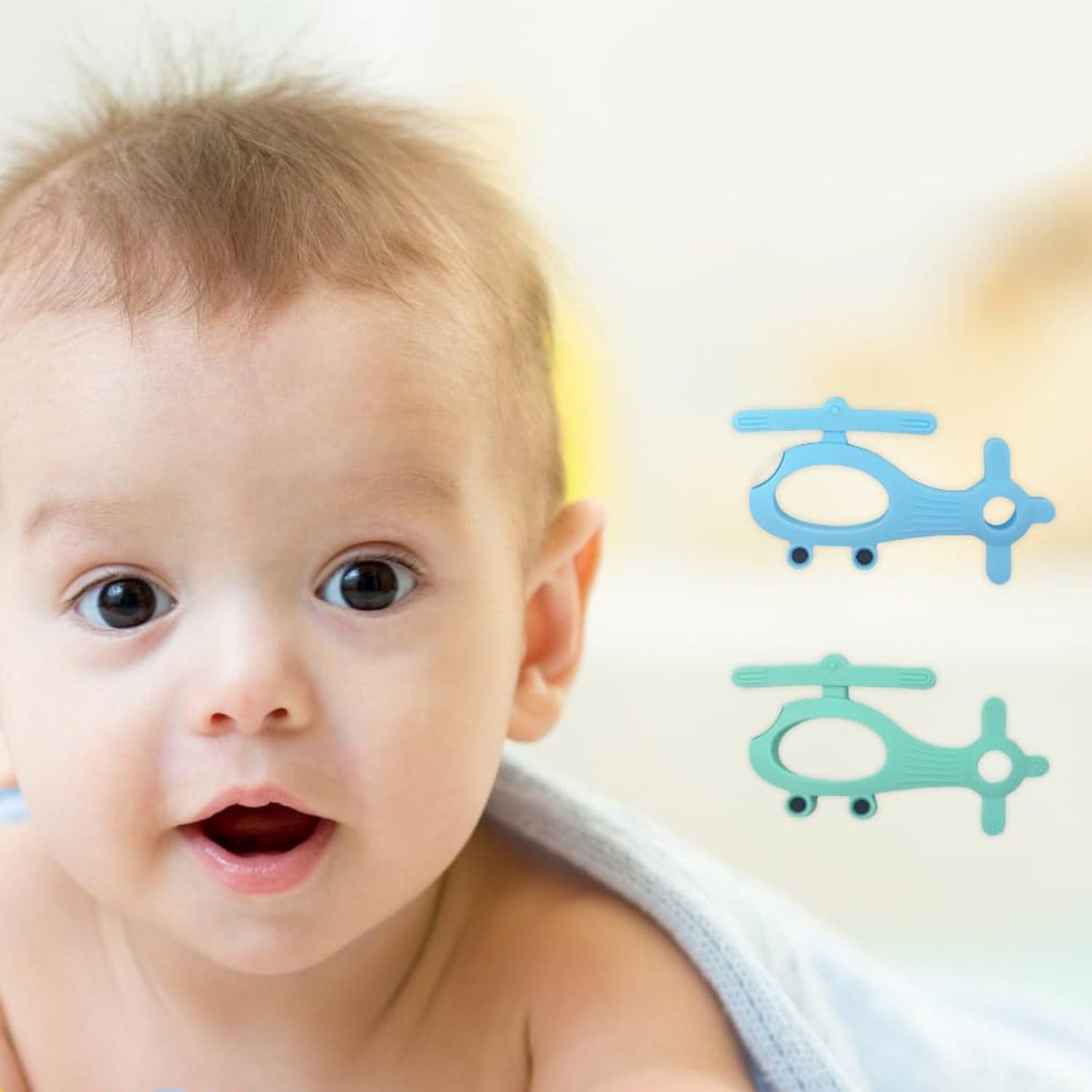 Silicone Helicopter Shape Teether for Baby (1 Pc / Mix Color) thumbnail 7