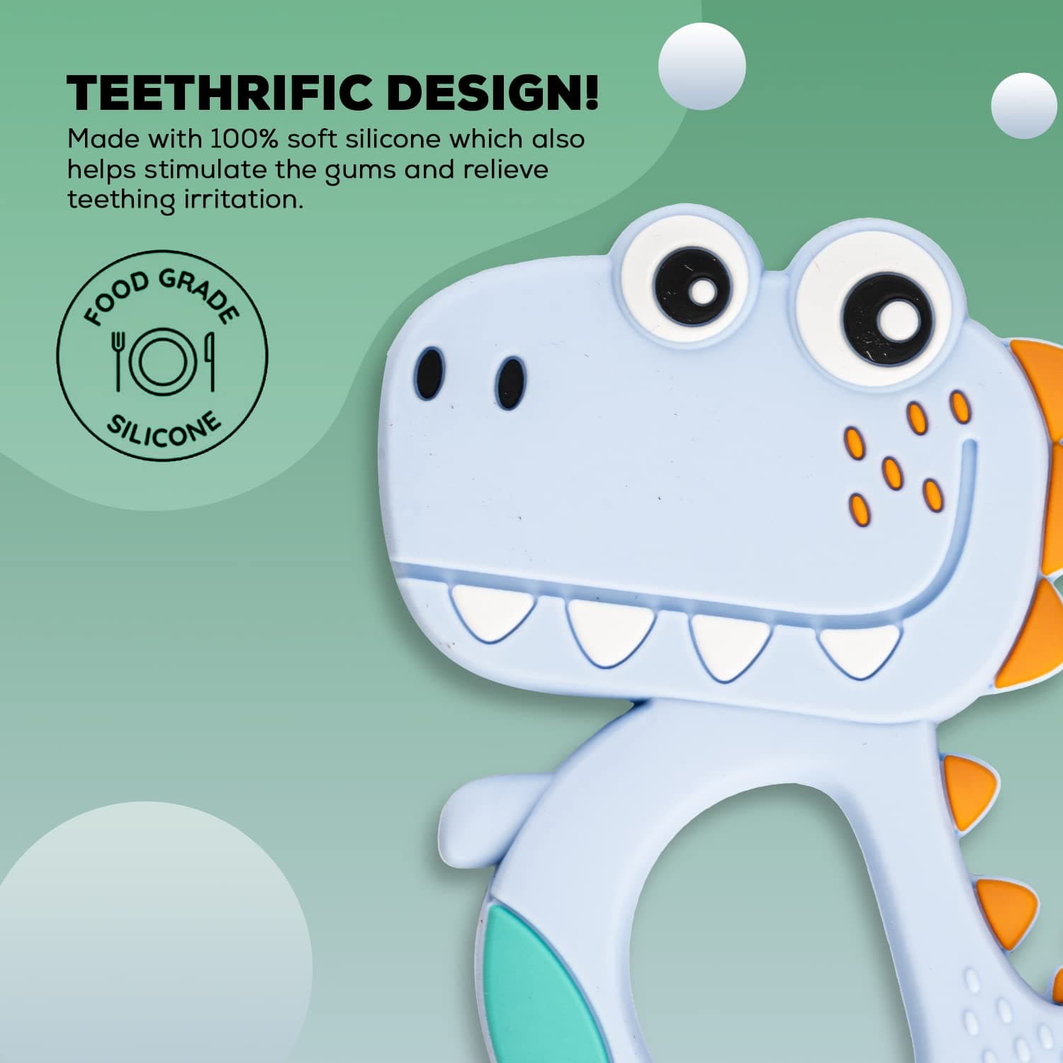 Silicone Dinosaur Teether for Baby (1 Pc / Mix Design & Color) thumbnail 5