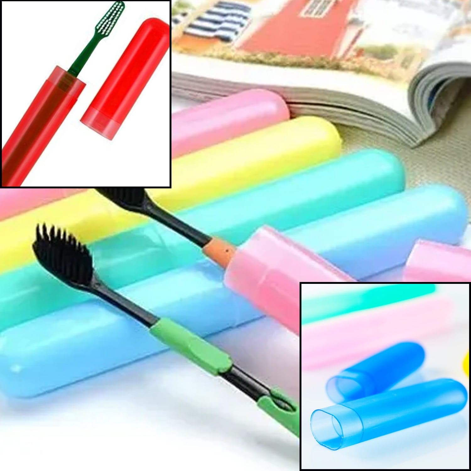 4-Piece Anti-Bacterial Plastic Toothbrush Cover Set of Travel Holder Cases thumbnail 6