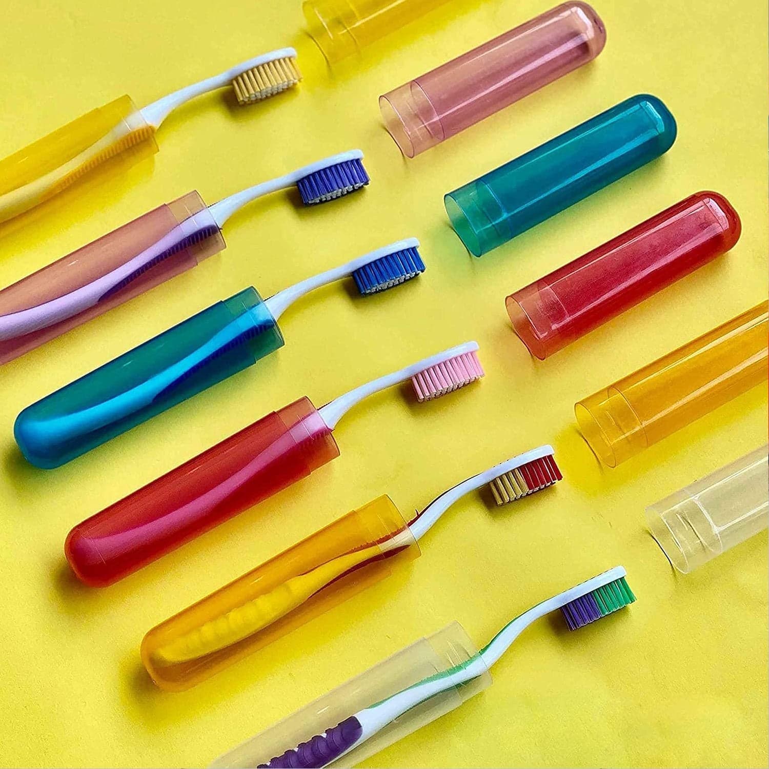 Plastic Toothbrush Covers - 6pc Anti-Bacterial Travel Protectors for Oral Care thumbnail 3