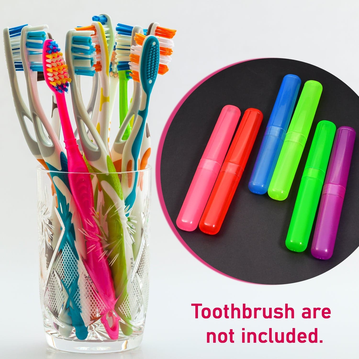 Plastic Toothbrush Covers - 6pc Anti-Bacterial Travel Protectors for Oral Care thumbnail 6