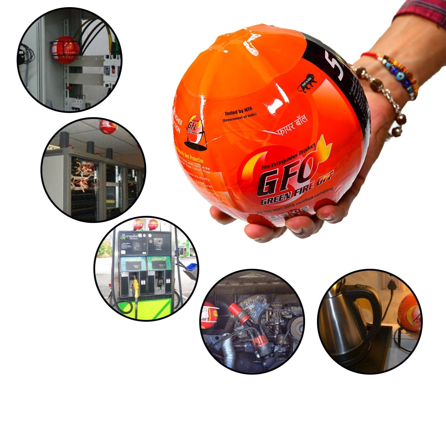 GFO (Green Fire Ball) Automatic Fire Safety Ball for Office School Warehouse Home | FIRE Extinguisher Ball. thumbnail 3