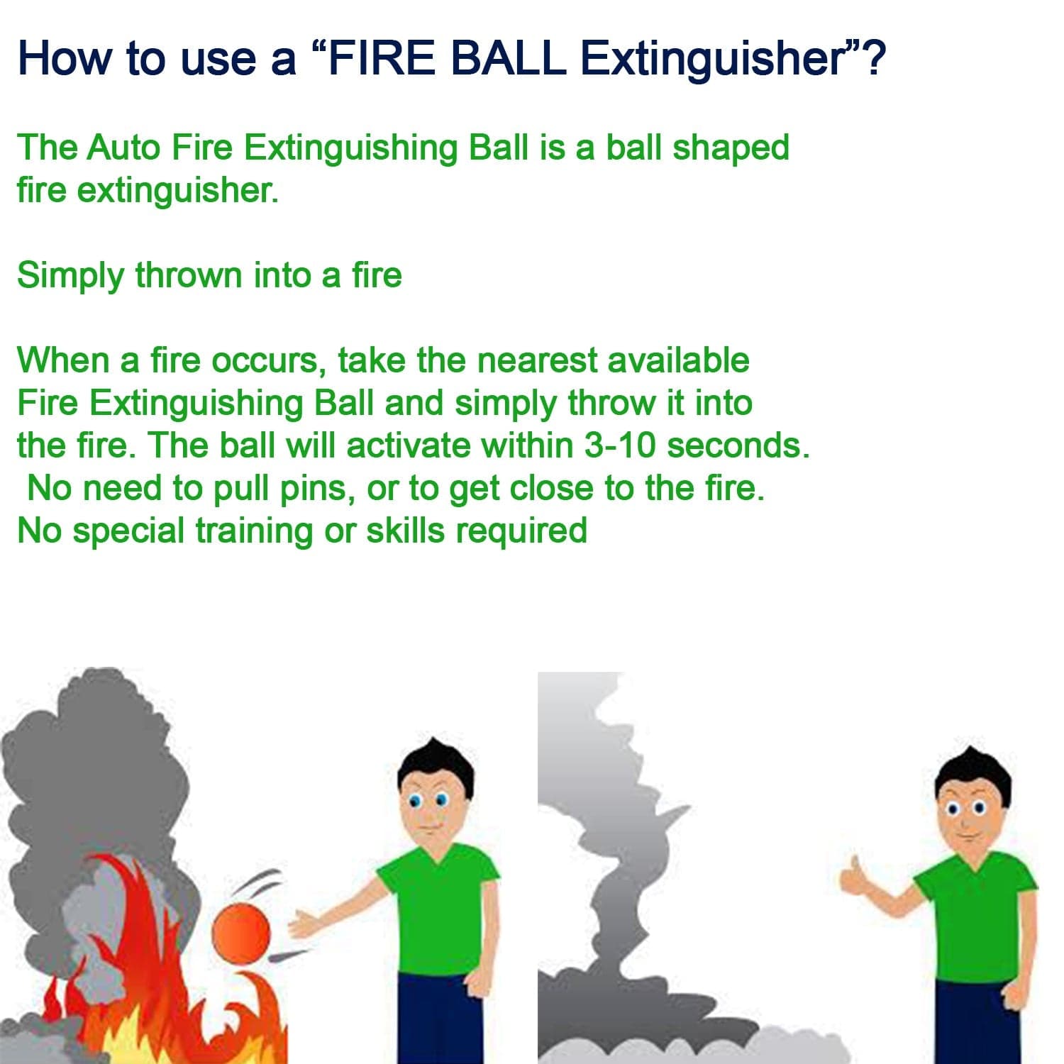 GFO (Green Fire Ball) Automatic Fire Safety Ball for Office School Warehouse Home | FIRE Extinguisher Ball. thumbnail 6