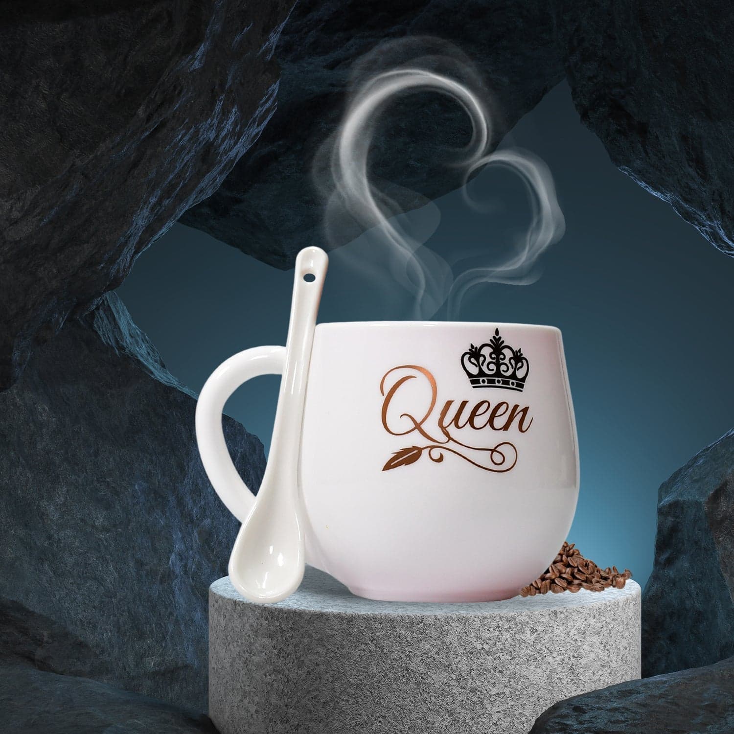 Multi design coffee Mug With Spoon and box packing. Ceramic Mugs to Gift your Best Friend Tea Mugs Coffee Mugs Microwave Safe (1 Pc / Mix Color) thumbnail 7