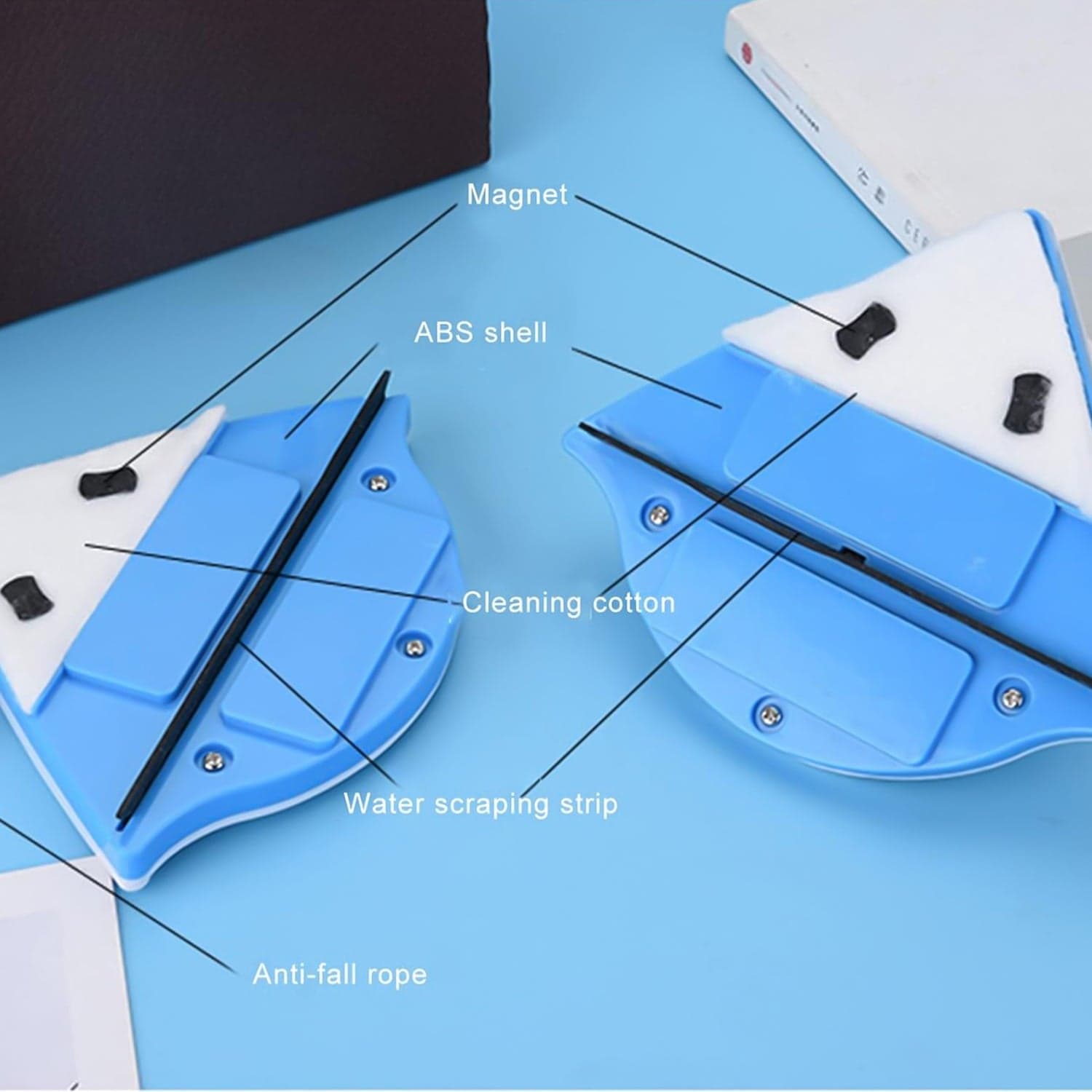 Double face glass cleaner Window Squeegee, Magnetic Window Washing Equipment. thumbnail 4
