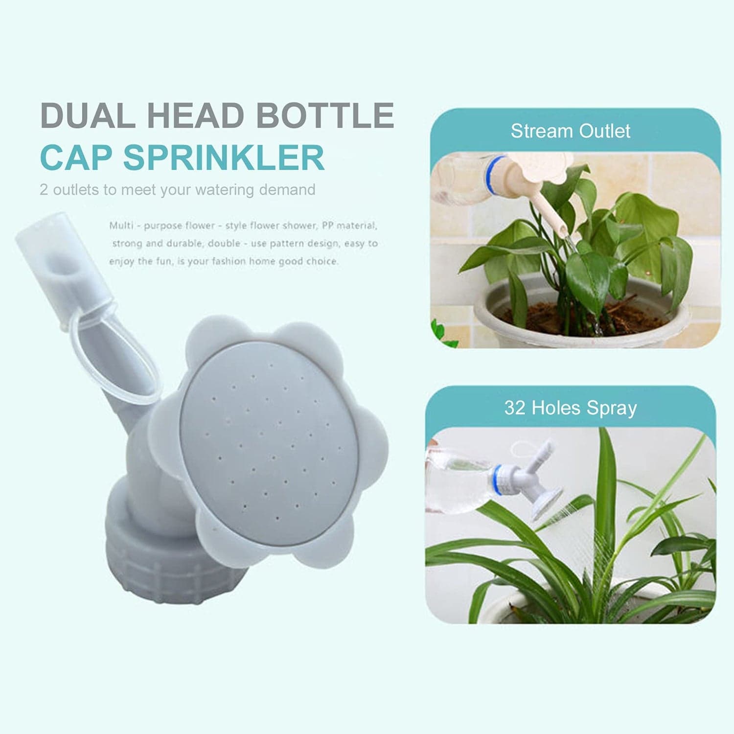 2-In-1 Bottle Cap Sprinkler - Dual Head Watering Spout thumbnail 6