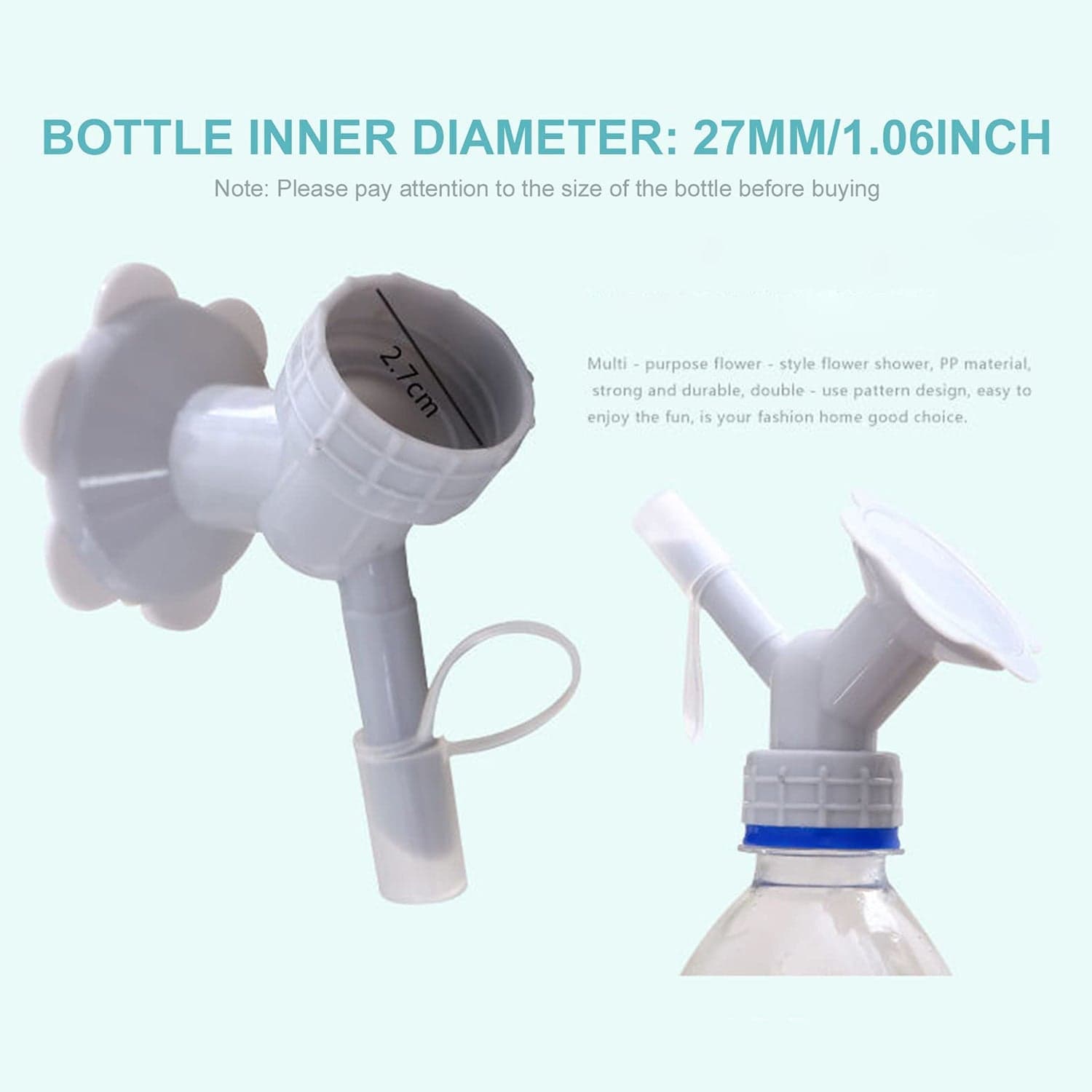 2-In-1 Bottle Cap Sprinkler - Dual Head Watering Spout thumbnail 7
