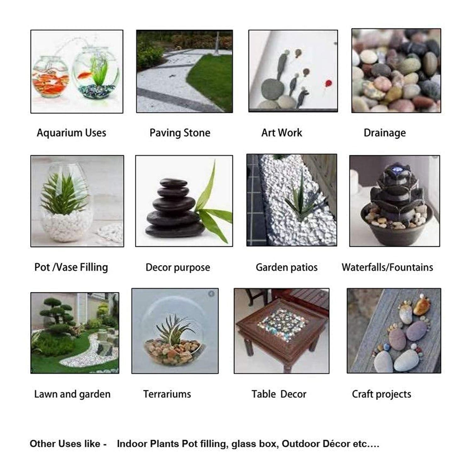 Decorative Stones and Pebbles for Garden, Vase Fillers Multicolor. thumbnail 8