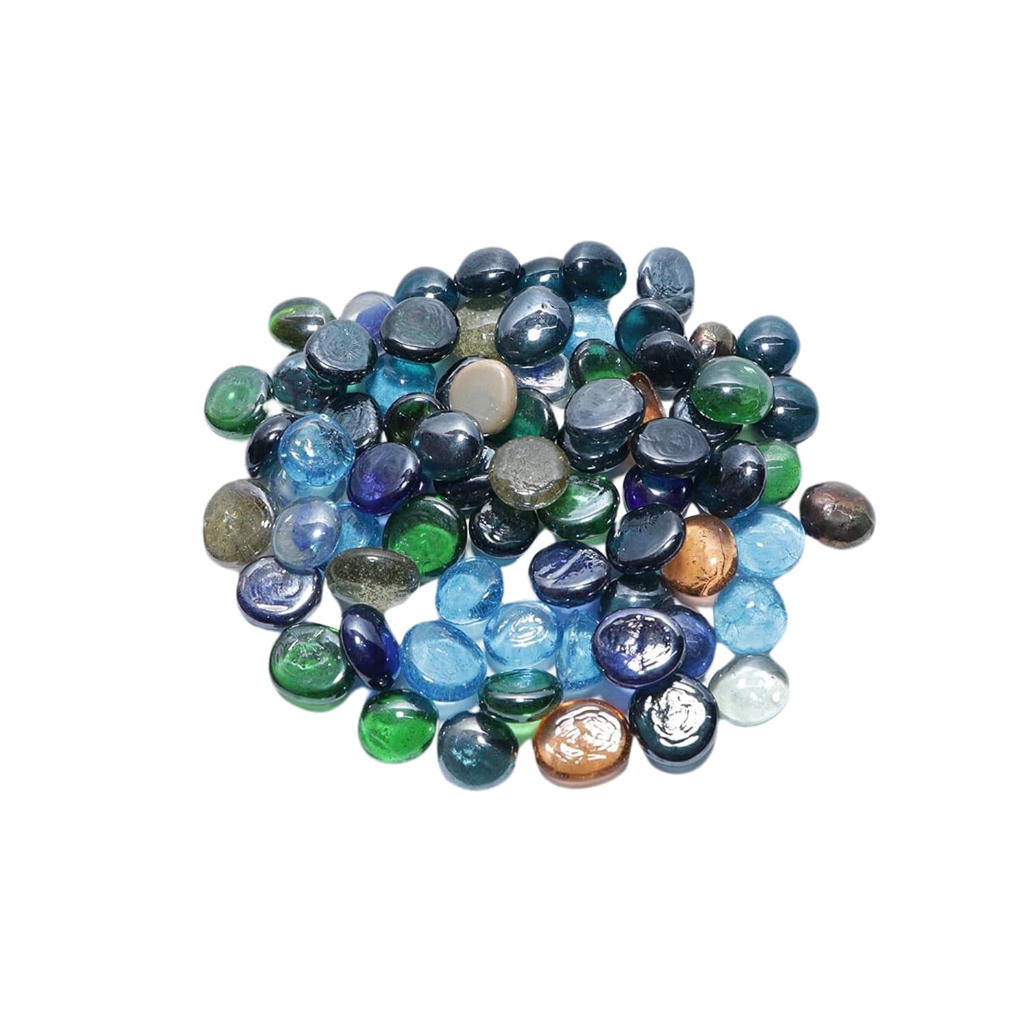 Glass Gem Stone, Flat Round Marbles Pebbles For Vase Fillers, Attractive Pebbles For Aquarium Fish Tank ID 4980 thumbnail 5