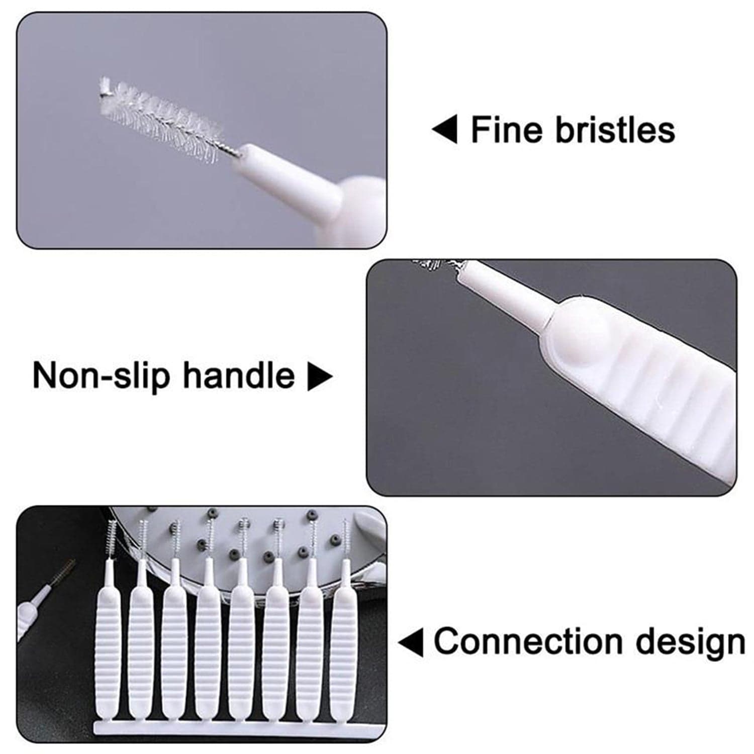 10-Piece Multifunctional Reusable Anti-Clog Shower Nozzle Brush thumbnail 3