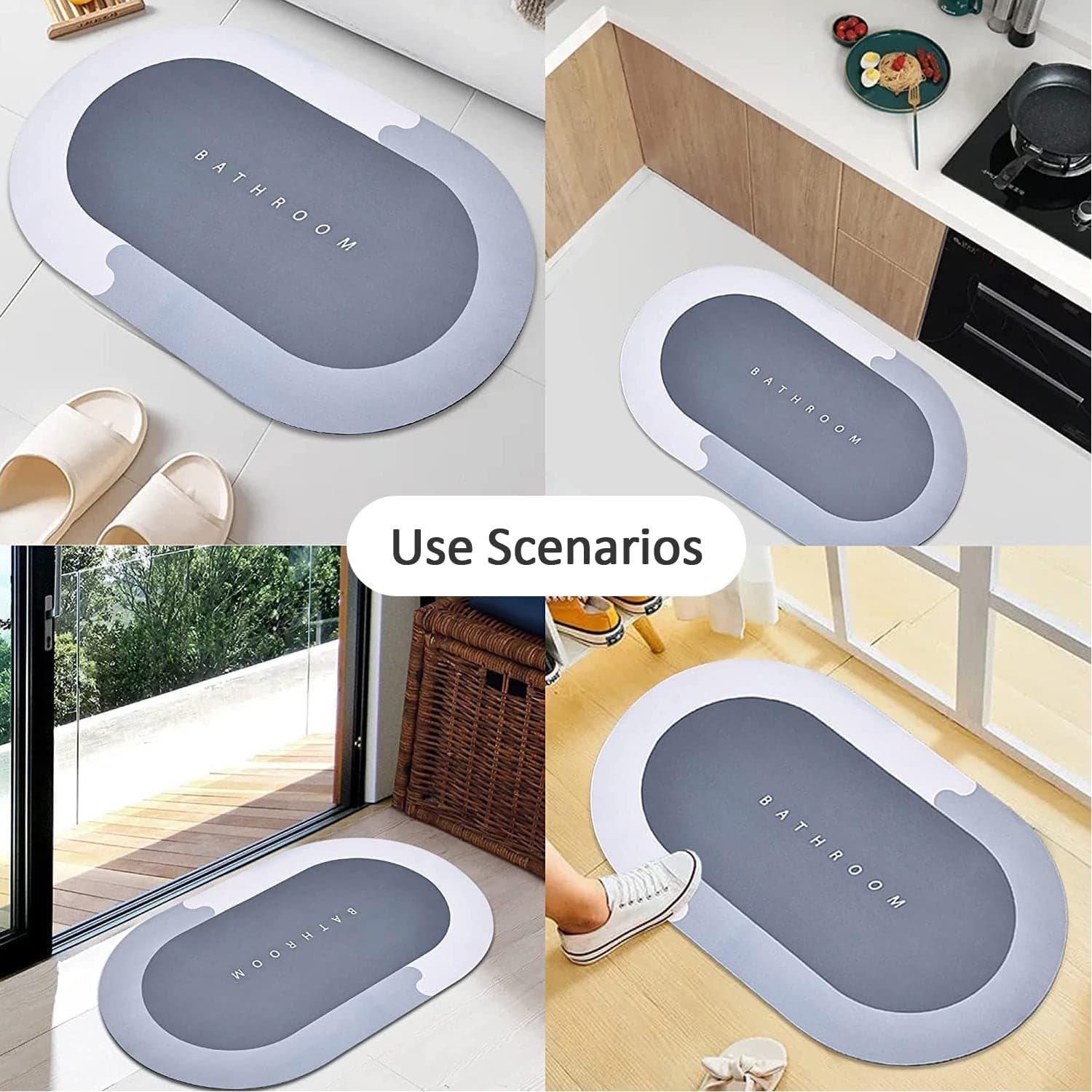 Super Absorbent Floor Mat, Bath Mat, Soft Carpet, Slip-Resistant Bathing Room Rug Floor Door Mat, Instant Drying Mat, Bathroom Rug, Absorbent Bath Mat ID-4988a thumbnail 6