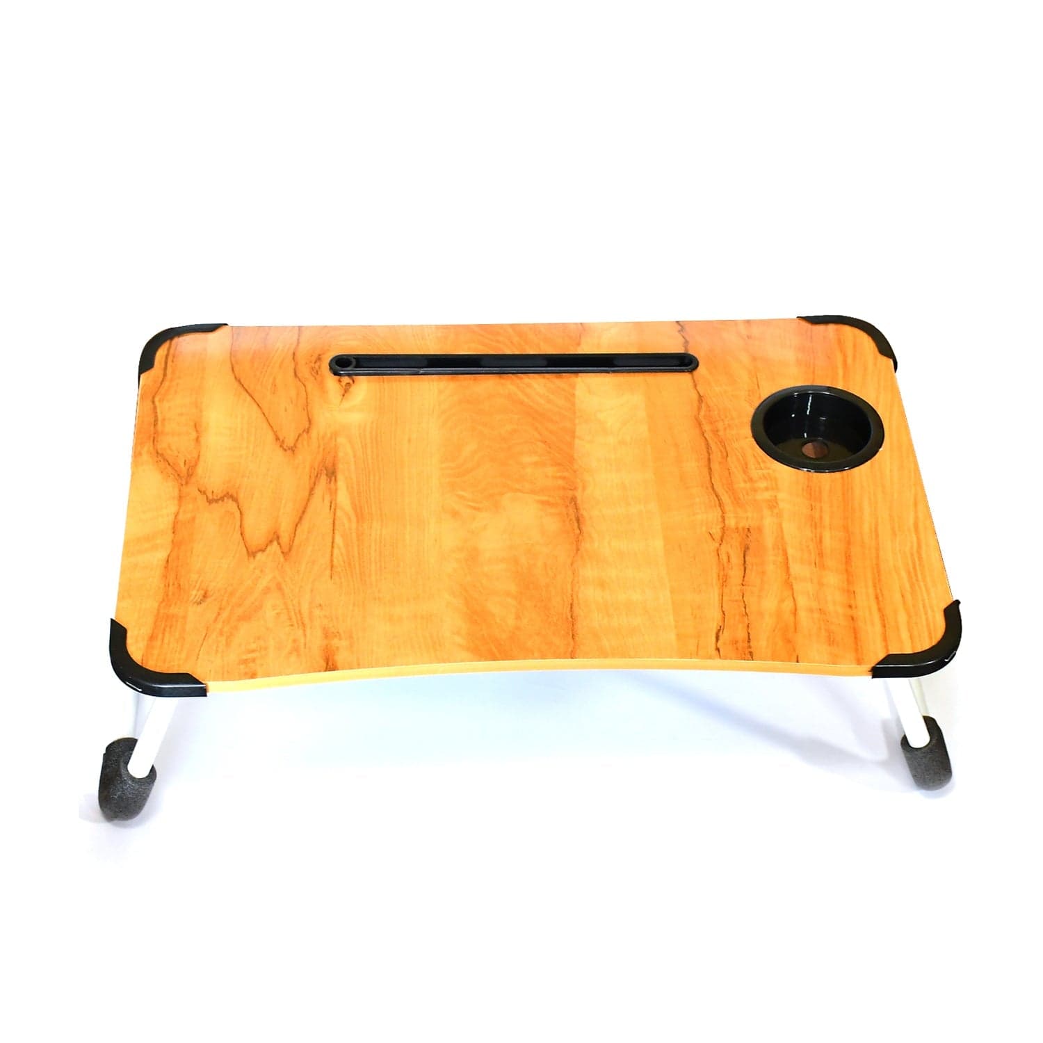 Laptop Table Foldable Portable Notebook Bed Lap Desk Tray Stand Reading Holder With Coffee Cup Slot For Breakfast thumbnail 4