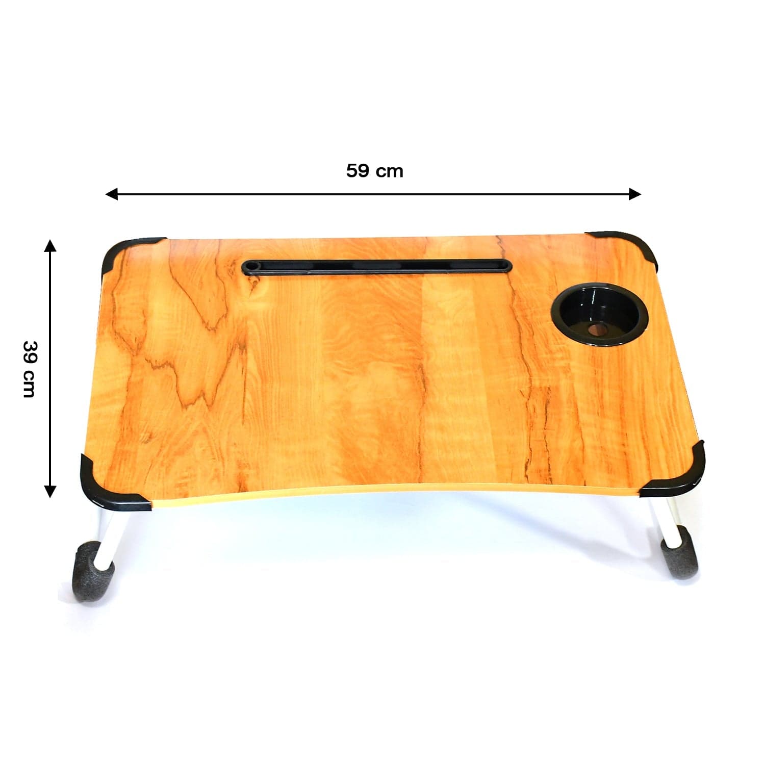 Laptop Table Foldable Portable Notebook Bed Lap Desk Tray Stand Reading Holder With Coffee Cup Slot For Breakfast thumbnail 5