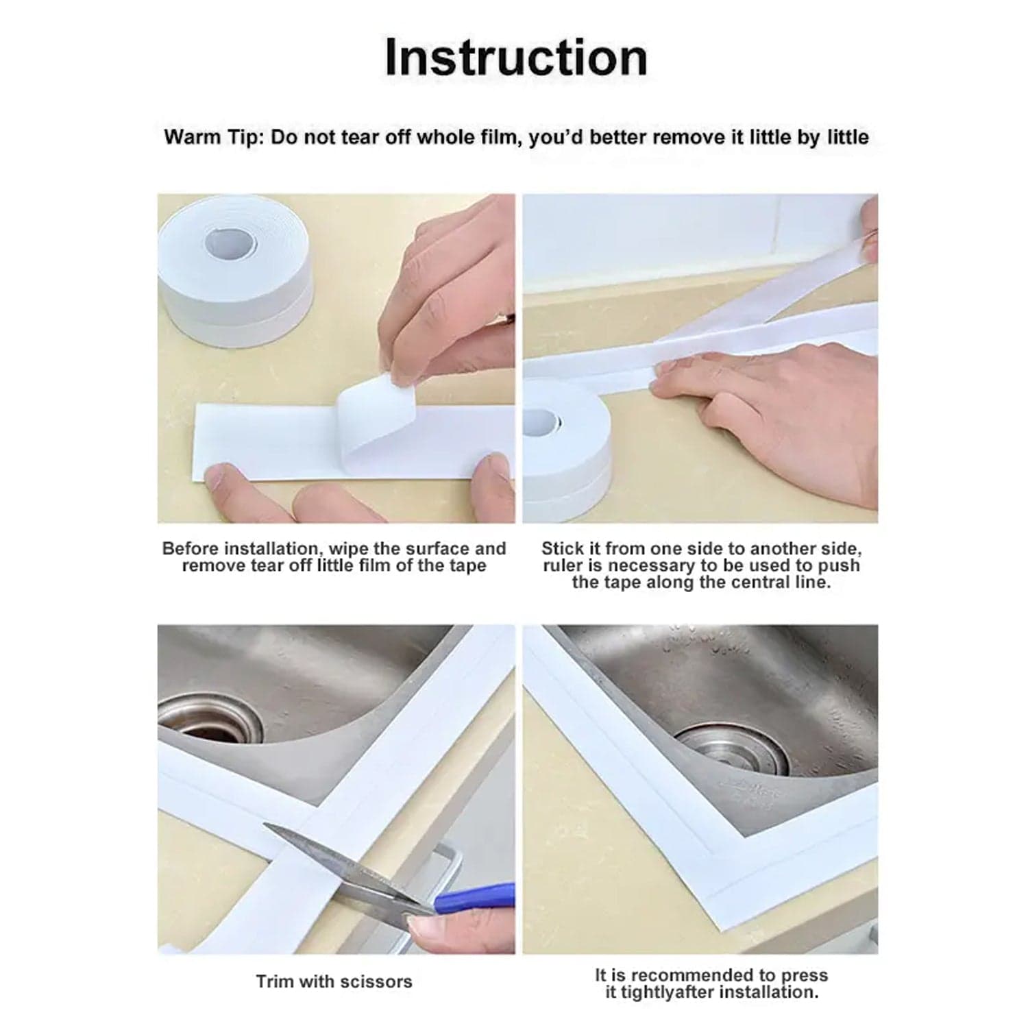 KITCHEN SINK PLATFORM STICKER BATHROOM CORNER TAPE (3.2 METER SIZE) thumbnail 4