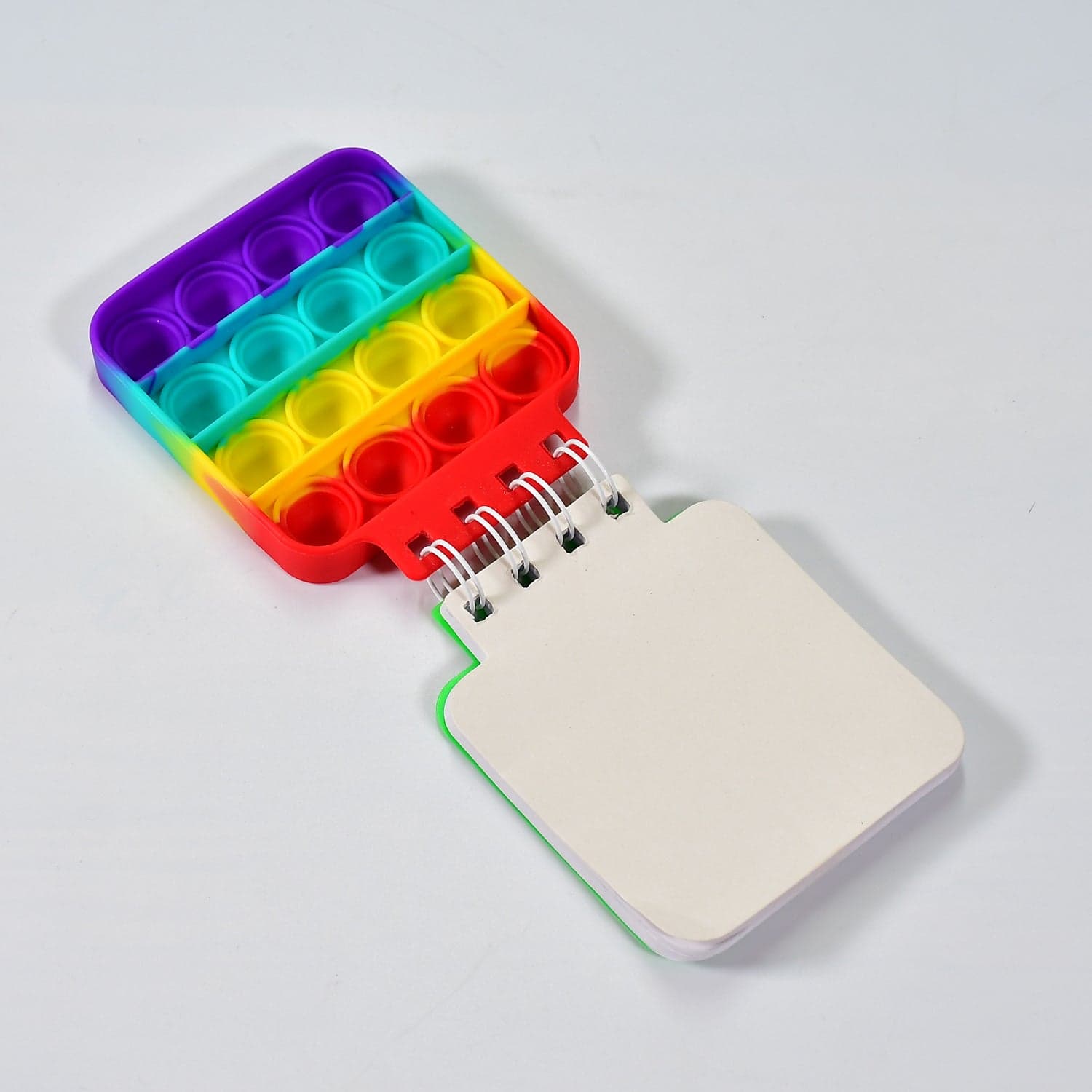 Square it Fidget Spiral Notebook Bubble Push Fidget Silicon Toy Book Stress Relief Anxiety School Stationery Notebook. thumbnail 1