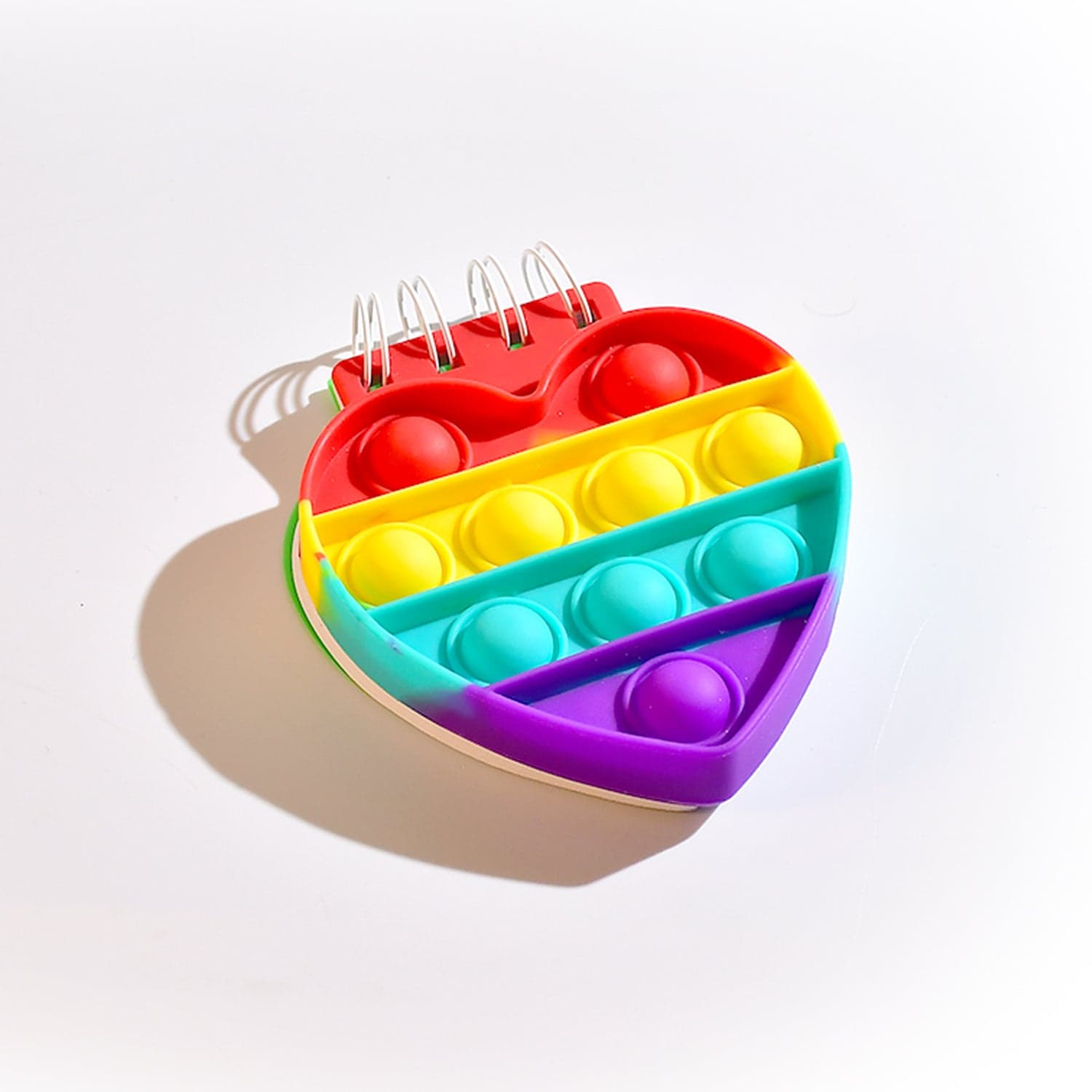 Heart pattern it Fidget Spiral Notebook Bubble Push Fidget Silicon Toy Book Stress Relief Anxiety School Stationery Notebook thumbnail 4