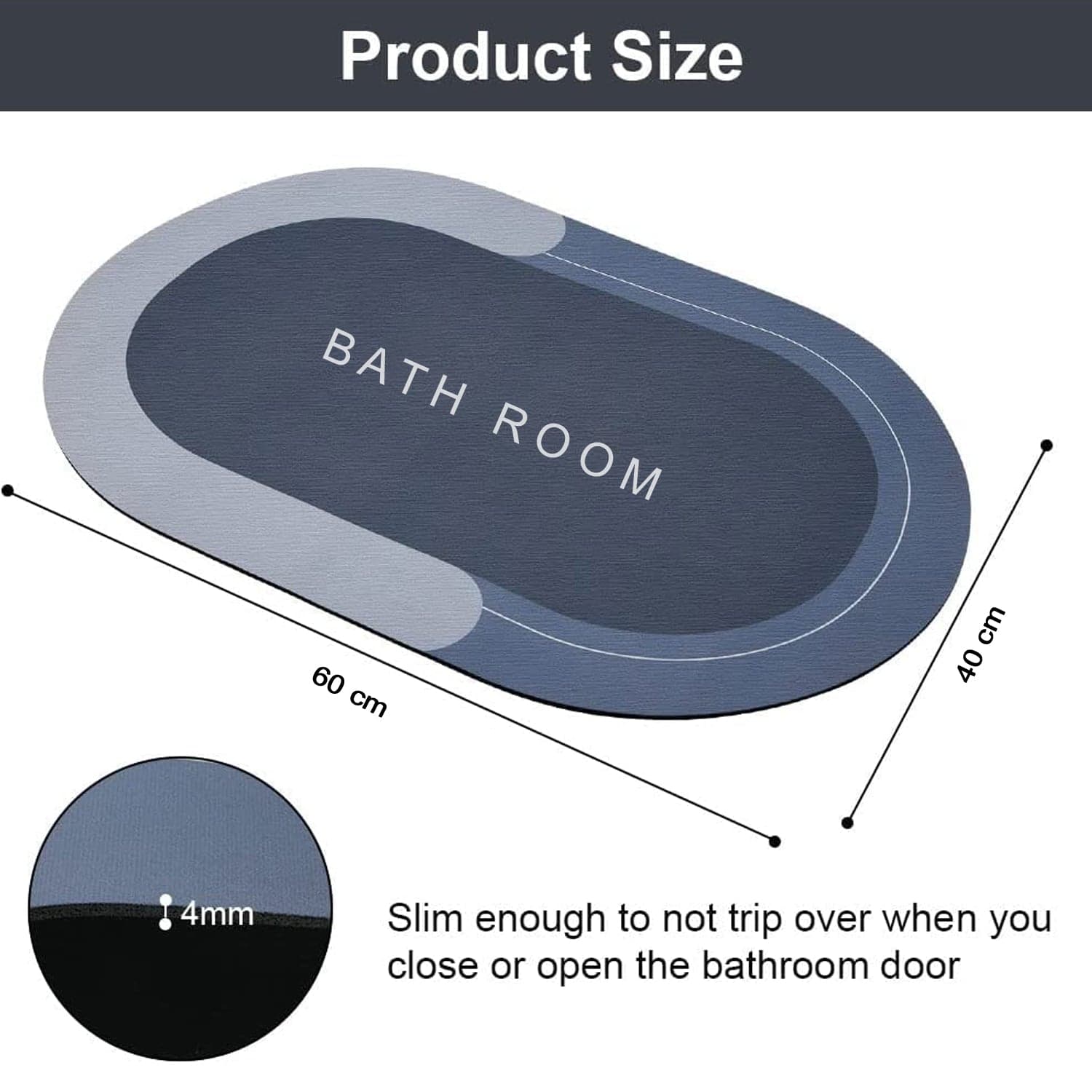 Super Absorbent Floor Mat, Bath Mat, Soft Carpet, Slip-Resistant Bathing Room Rug Floor Door Mat, Instant Drying Mat, Bathroom Rug, Absorbent Bath Mat ID-4997 thumbnail 6