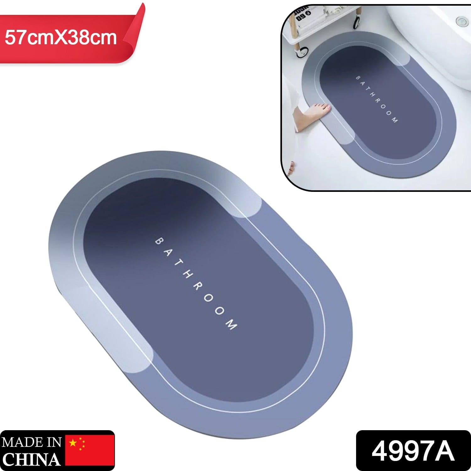 Floor Mat, Bath Mat, Doormat, Bathroom Carpet. Cushion Mat Super Absorbent Soft Carpet, Quick Dry Dirt Barrier For Home, Office thumbnail 2