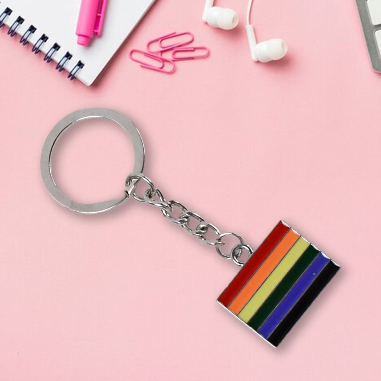 Rainbow Design Metal Keyring Key Chain (1 Pc Mix Design) thumbnail 4